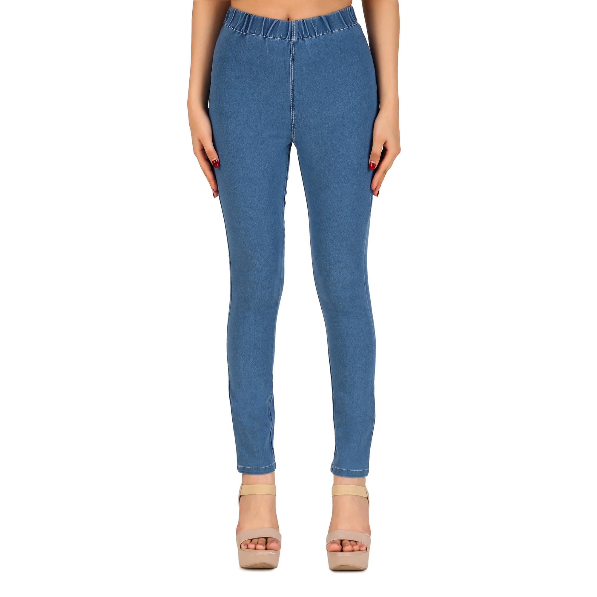 EVYAVAN ENTERPRISE - Denim Regular Fit Light Blue Women's Jeggings ( Pack of 1 ) EVYAVAN ENTERPRISE - Denim Regular Fit Light Blue Women's Jeggings ( Pack of 1 )