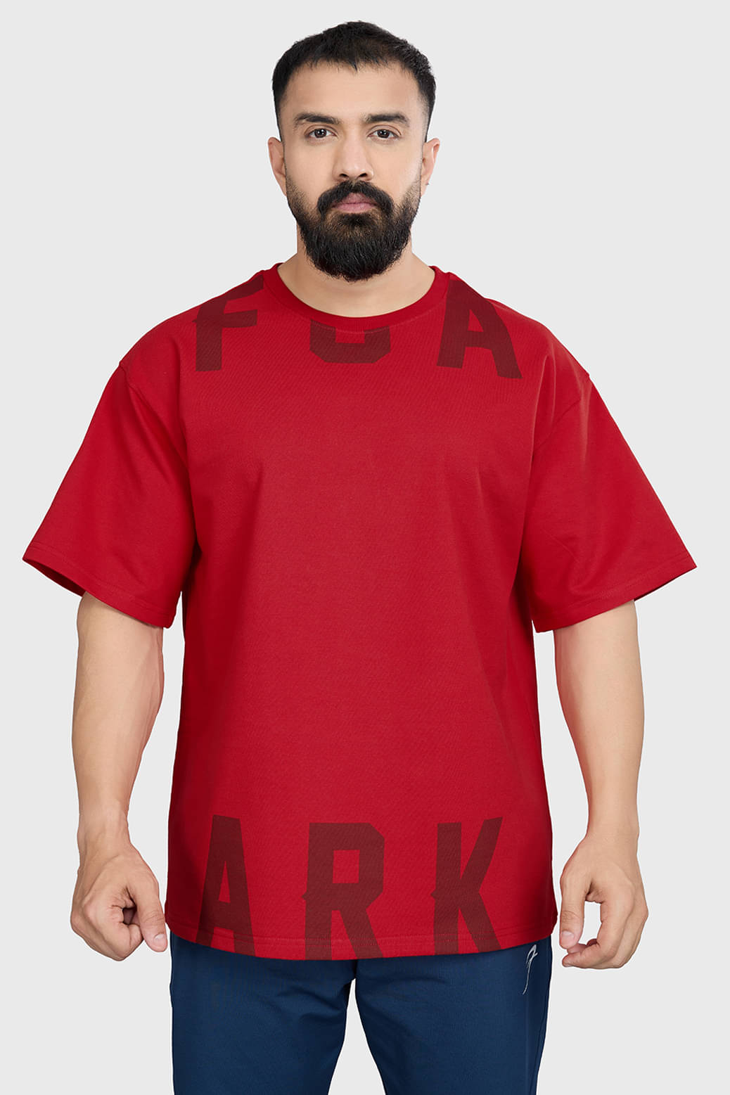Fuaark Red Cotton Oversized Fit Men's Sports T-Shirt ( Pack of 1 ) Fuaark Red Cotton Oversized Fit Men's Sports T-Shirt ( Pack of 1 )