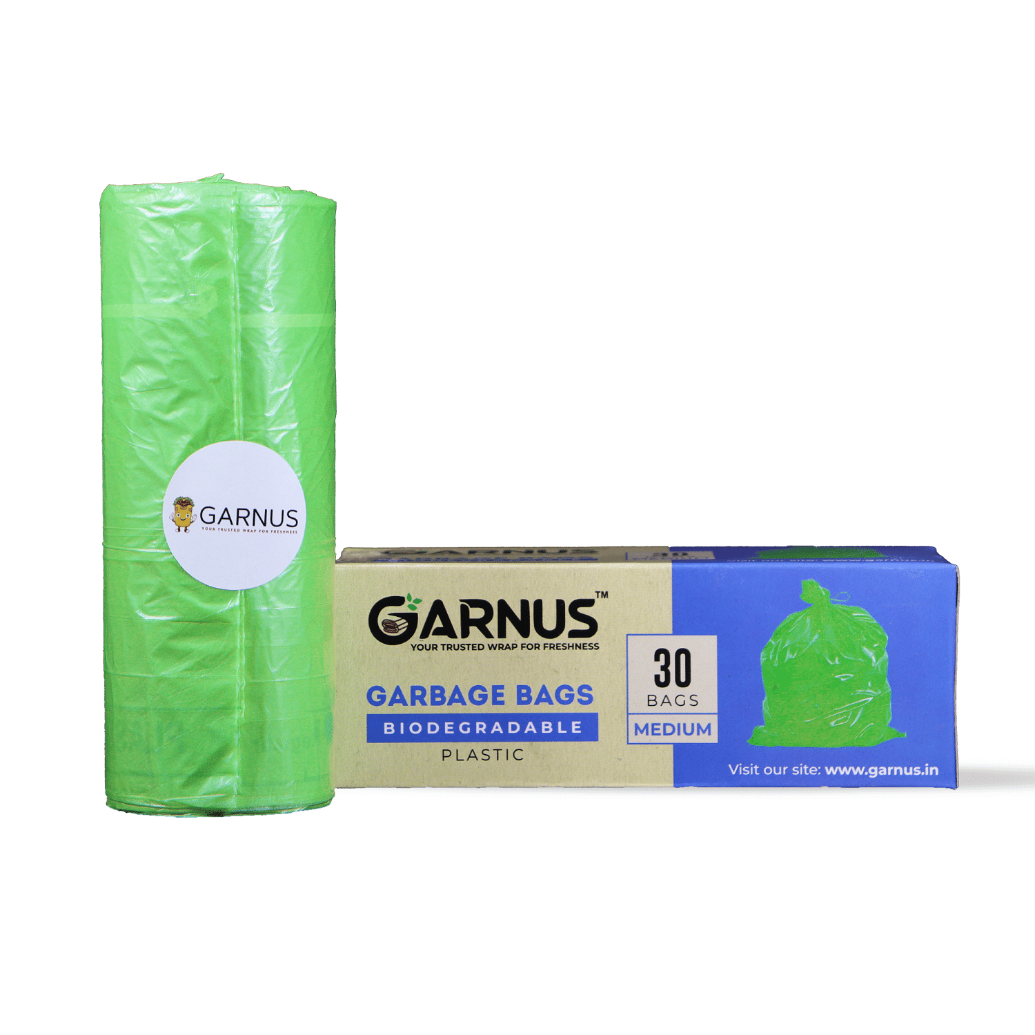 Garnus Biodegradable Garbage Bags Medium Size 19*21 Inches | 30 Bags Per Pack | Pack of 3 Garnus Biodegradable Garbage Bags Medium Size 19*21 Inches | 30 Bags Per Pack | Pack of 3