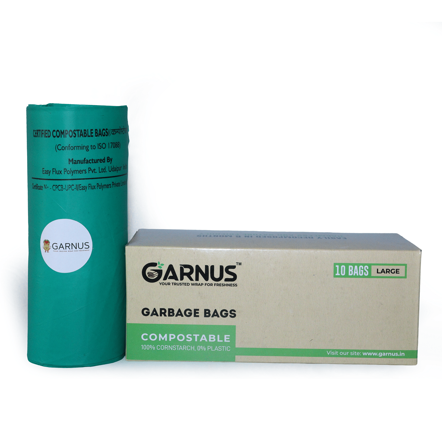 Garnus Compostable Garbage Bags Large Size 24*32 Inches | 10 Bags Per Pack | Pack of 3 Garnus Compostable Garbage Bags Large Size 24*32 Inches | 10 Bags Per Pack | Pack of 3