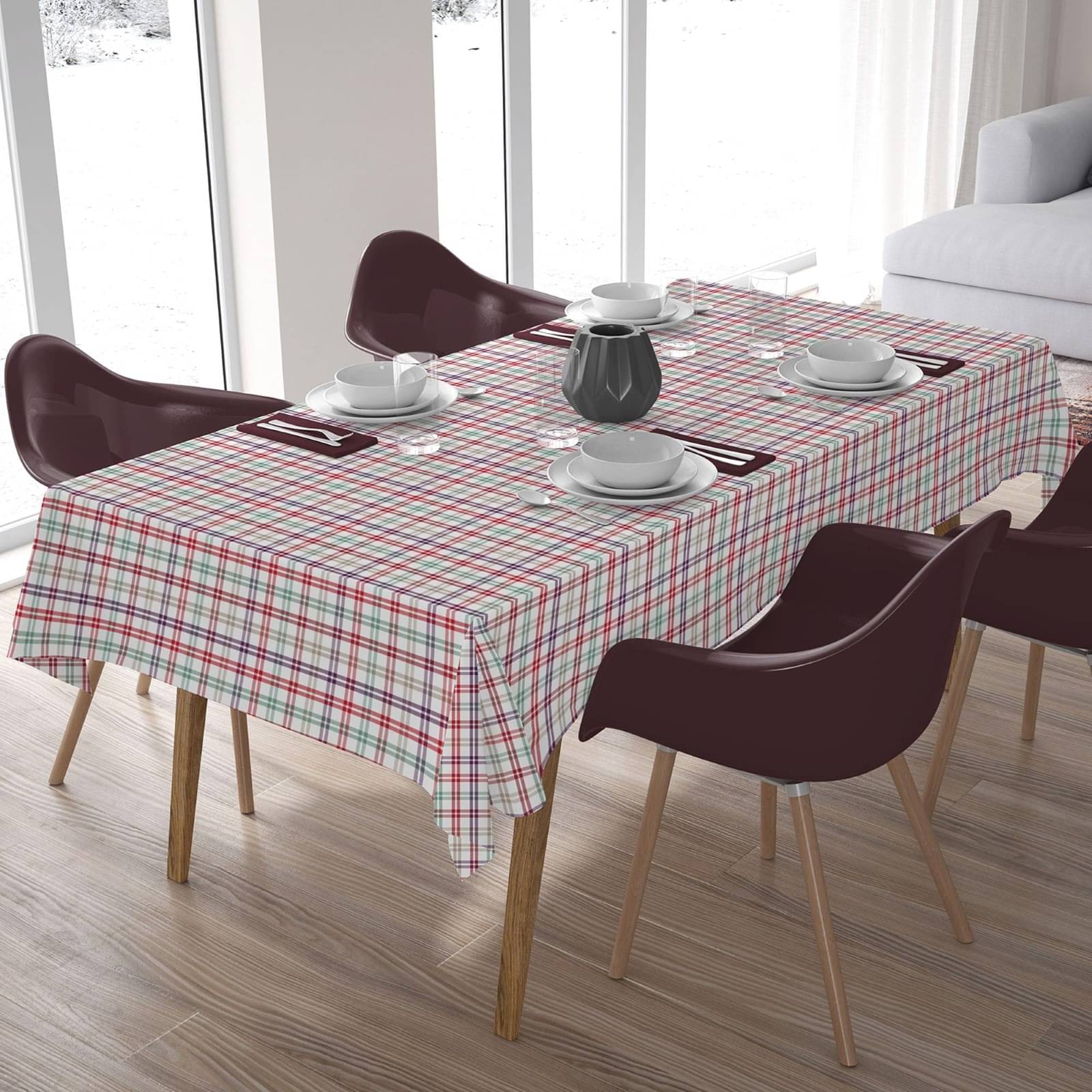 Home Colors Checks Cotton 8 Seater Rectangle Table Cover ( 243 x 153 ) cm Pack of 1 Multicolor     			Home Colors Checks Cotton 8 Seater Rectangle Table Cover ( 243 x 153 ) cm Pack of 1 Multicolor