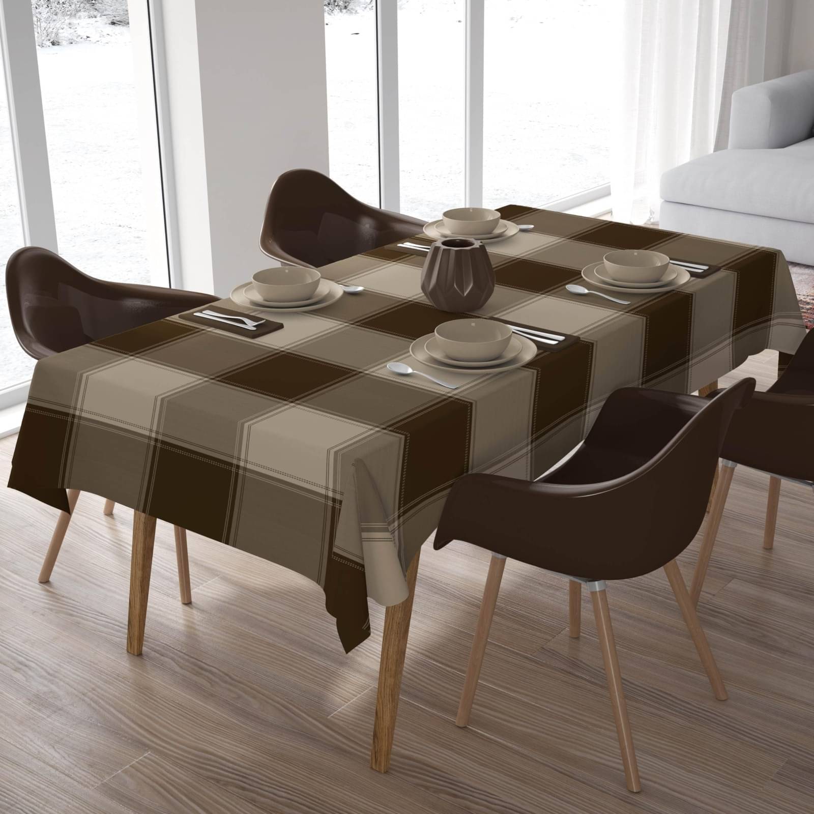     			Home Colors Checks Cotton 8 Seater Rectangle Table Cover ( 243 x 153 ) cm Pack of 1 Multi