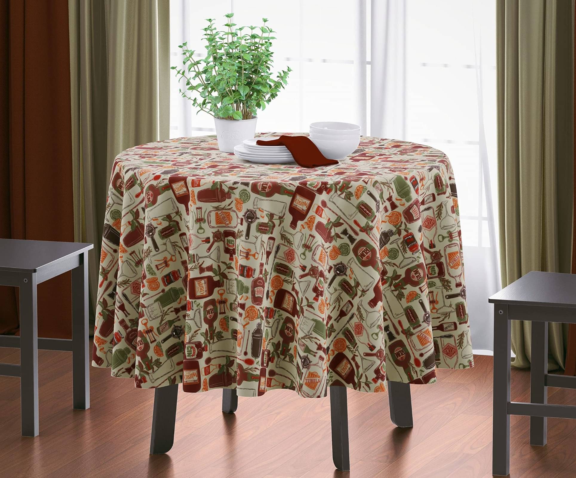 Home Colors Self Design Cotton 4 Seater Round Table Cover ( 153 x 153 ) cm Pack of 1 Beige Home Colors Self Design Cotton 4 Seater Round Table Cover ( 153 x 153 ) cm Pack of 1 Beige