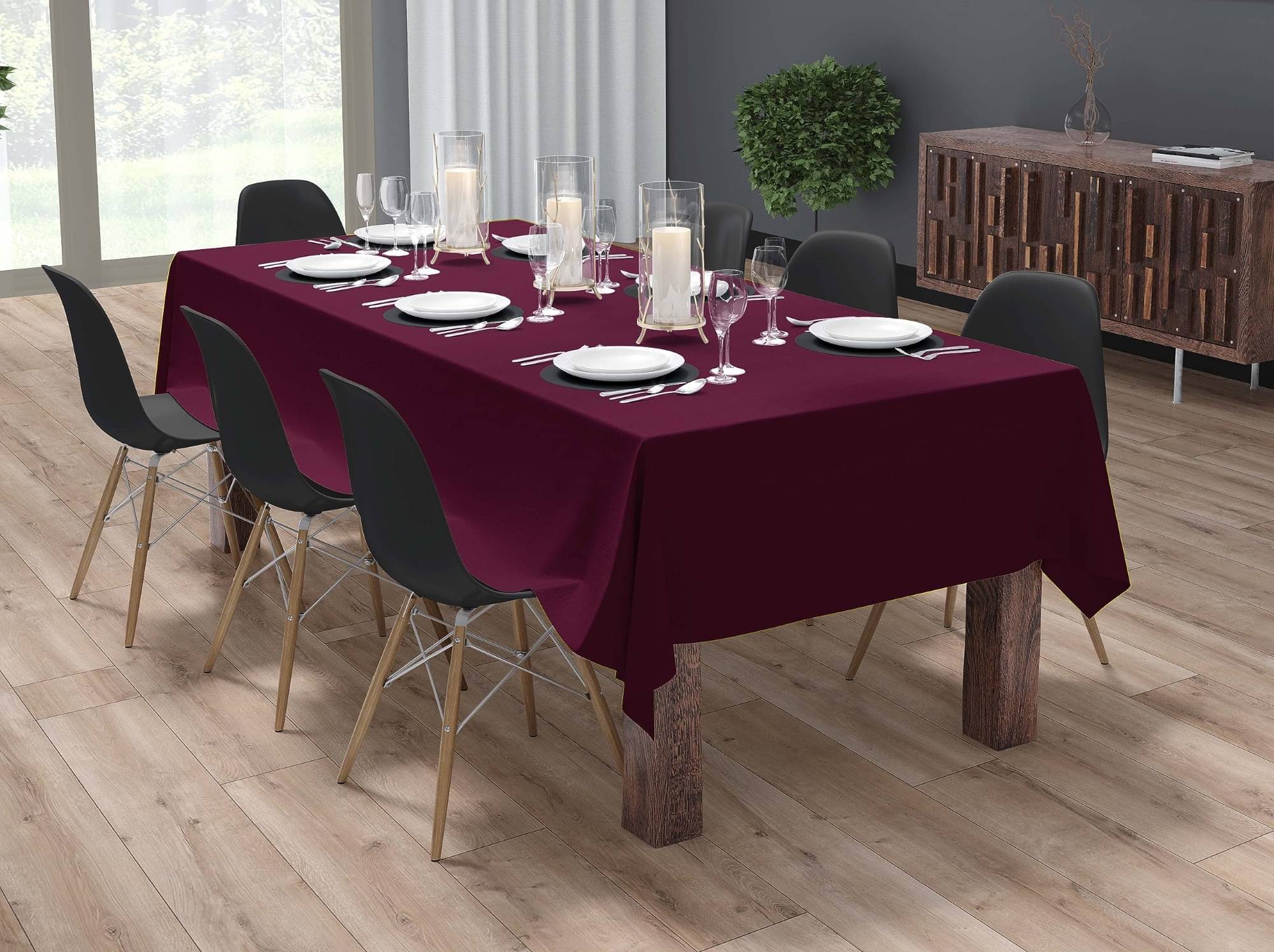 Home Colors Self Design Cotton 8 Seater Rectangle Table Cover ( 243 x 152 ) cm Pack of 1 Maroon     			Home Colors Self Design Cotton 8 Seater Rectangle Table Cover ( 243 x 152 ) cm Pack of 1 Maroon
