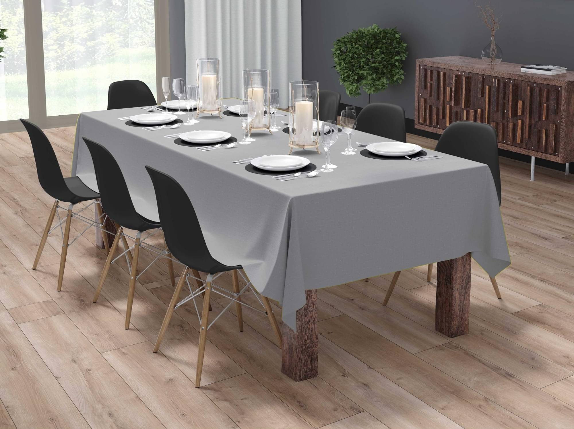 Home Colors Solid Cotton 10 Seater Rectangle Table Cover ( 274 x 153 ) cm Pack of 1 Light Grey Home Colors Solid Cotton 10 Seater Rectangle Table Cover ( 274 x 153 ) cm Pack of 1 Light Grey