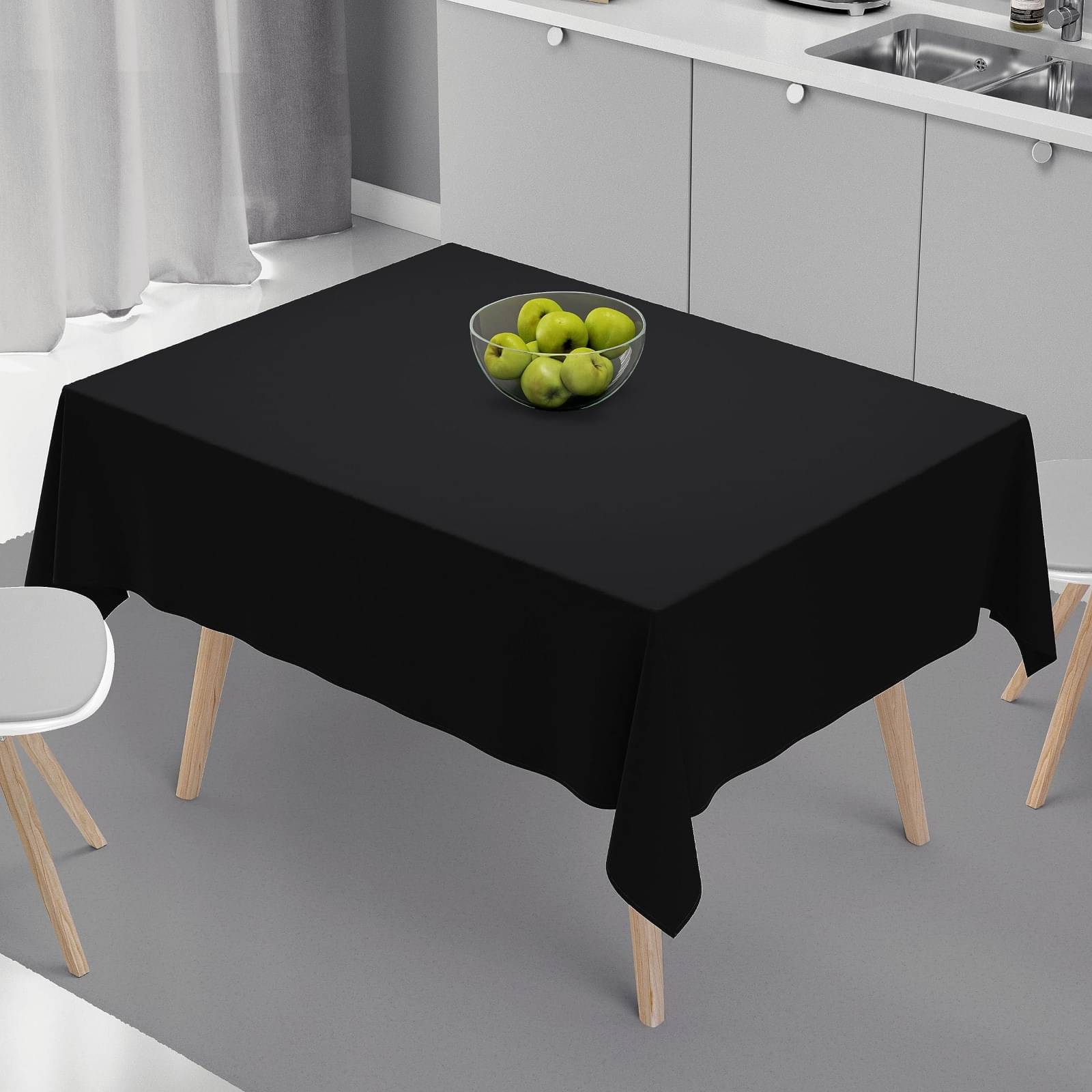     			Home Colors Solid Cotton 4 Seater Square Table Cover ( 153 x 153 ) cm Pack of 1 Black