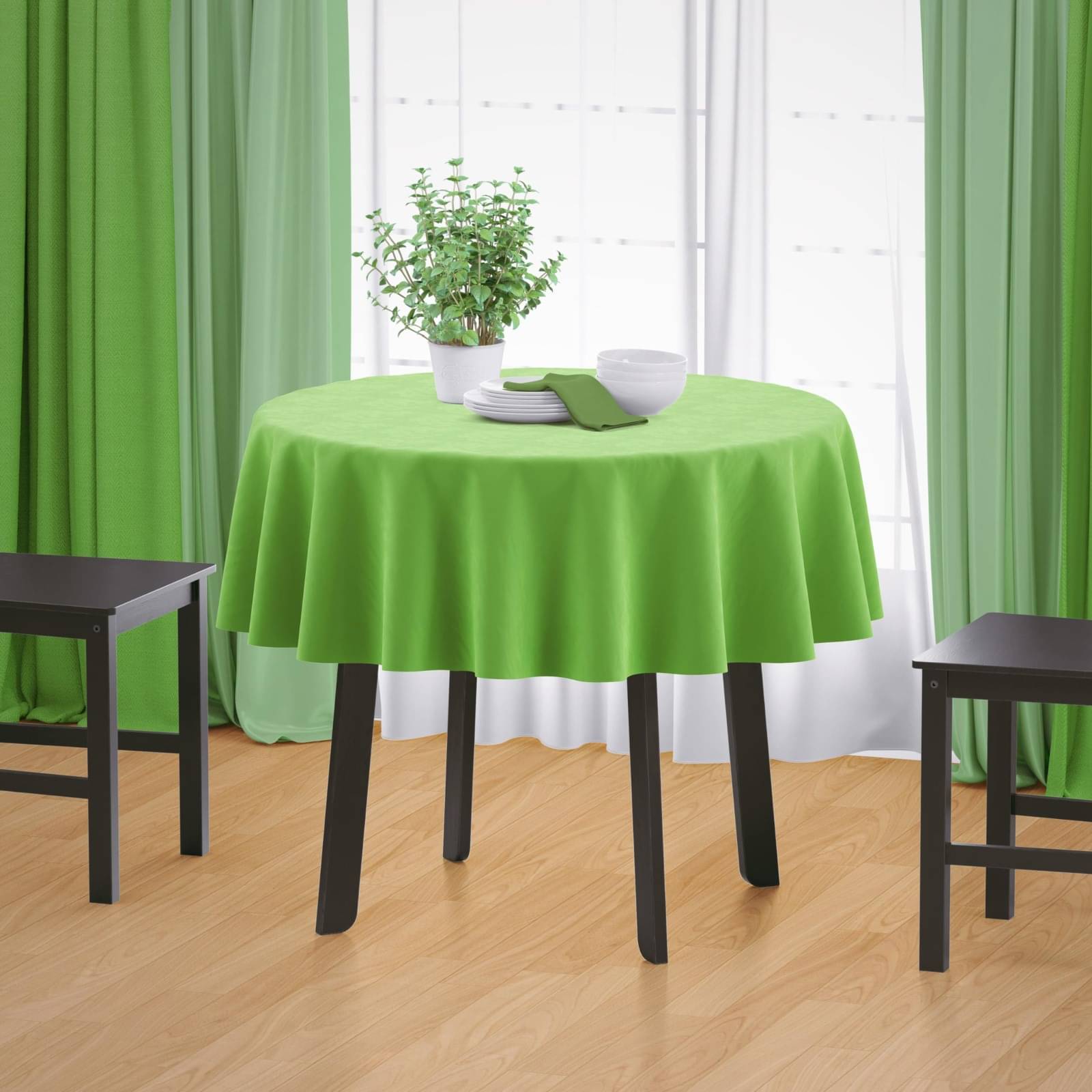 Home Colors Solid Cotton 2 Seater Round Table Cover ( 96 x 96 ) cm Pack of 1 Green Home Colors Solid Cotton 2 Seater Round Table Cover ( 96 x 96 ) cm Pack of 1 Green