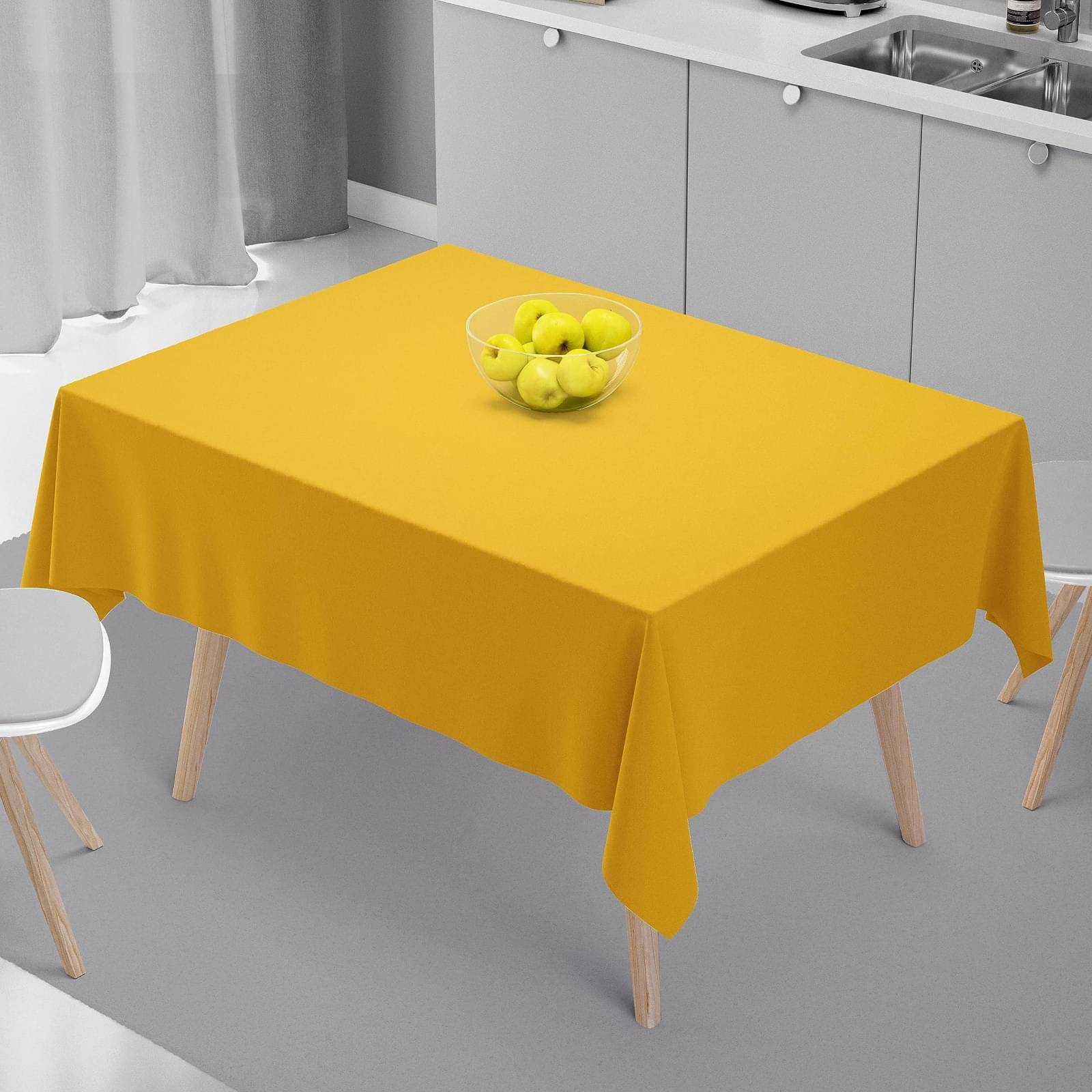    			Home Colors Solid Cotton 4 Seater Square Table Cover ( 153 x 153 ) cm Pack of 1 Yellow