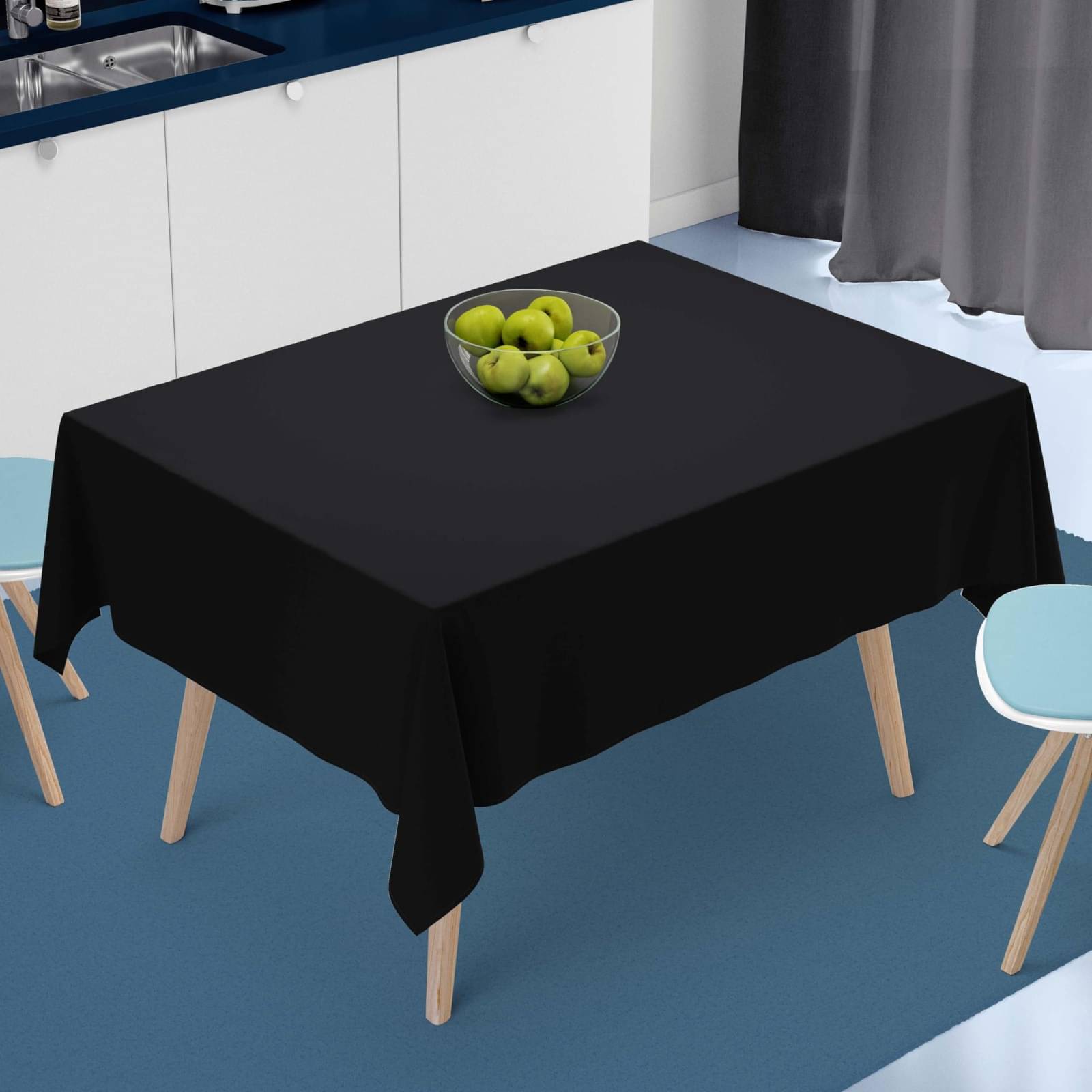 Home Colors Solid Cotton Blend 4 Seater Square Table Cover ( 152 x 152 ) cm Pack of 1 Black Home Colors Solid Cotton Blend 4 Seater Square Table Cover ( 152 x 152 ) cm Pack of 1 Black