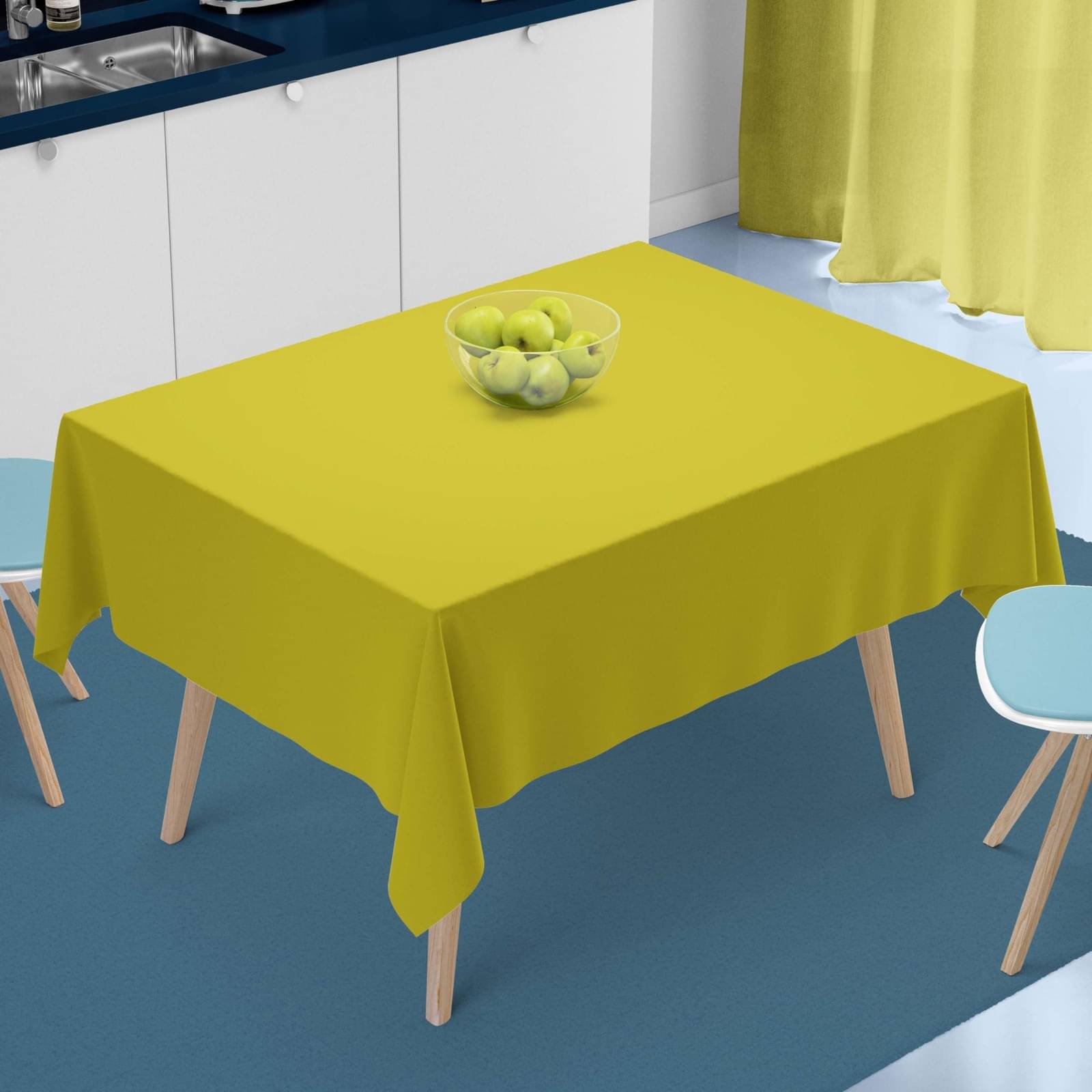     			Home Colors Solid Cotton Blend 4 Seater Square Table Cover ( 153 x 153 ) cm Pack of 1 Yellow