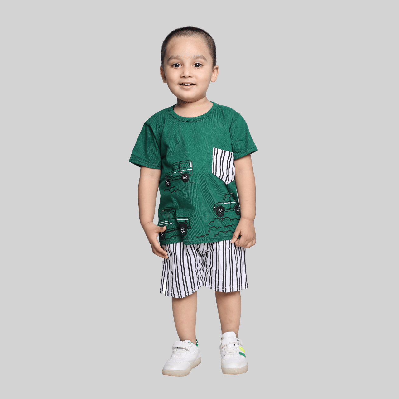 Kidzee Kingdom Pack of 1 Baby Boys Cotton T-Shirt & Shorts Set ( Multicolor ) Kidzee Kingdom Pack of 1 Baby Boys Cotton T-Shirt & Shorts Set ( Multicolor )