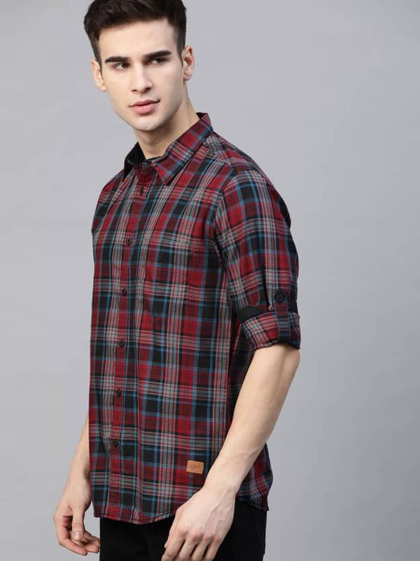 OTUS Cotton Blend Slim Fit Checks Full Sleeves Men's Casual Shirt - Tan ( Pack of 1 ) OTUS Cotton Blend Slim Fit Checks Full Sleeves Men's Casual Shirt - Tan ( Pack of 1 )