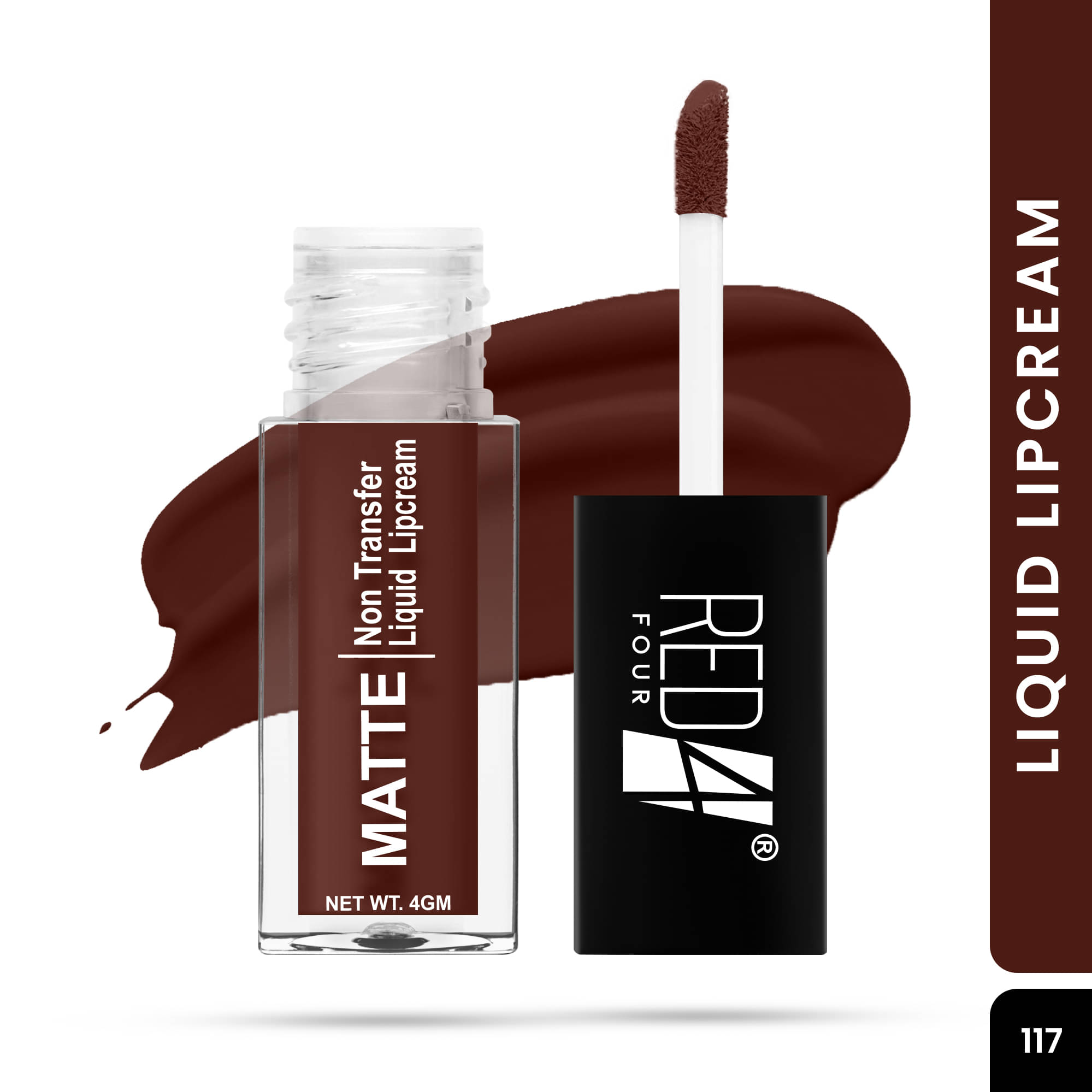     			RED 4 Coffee Brown Matte Long Lasting Liquid Lipstick ( Pack of 1 )