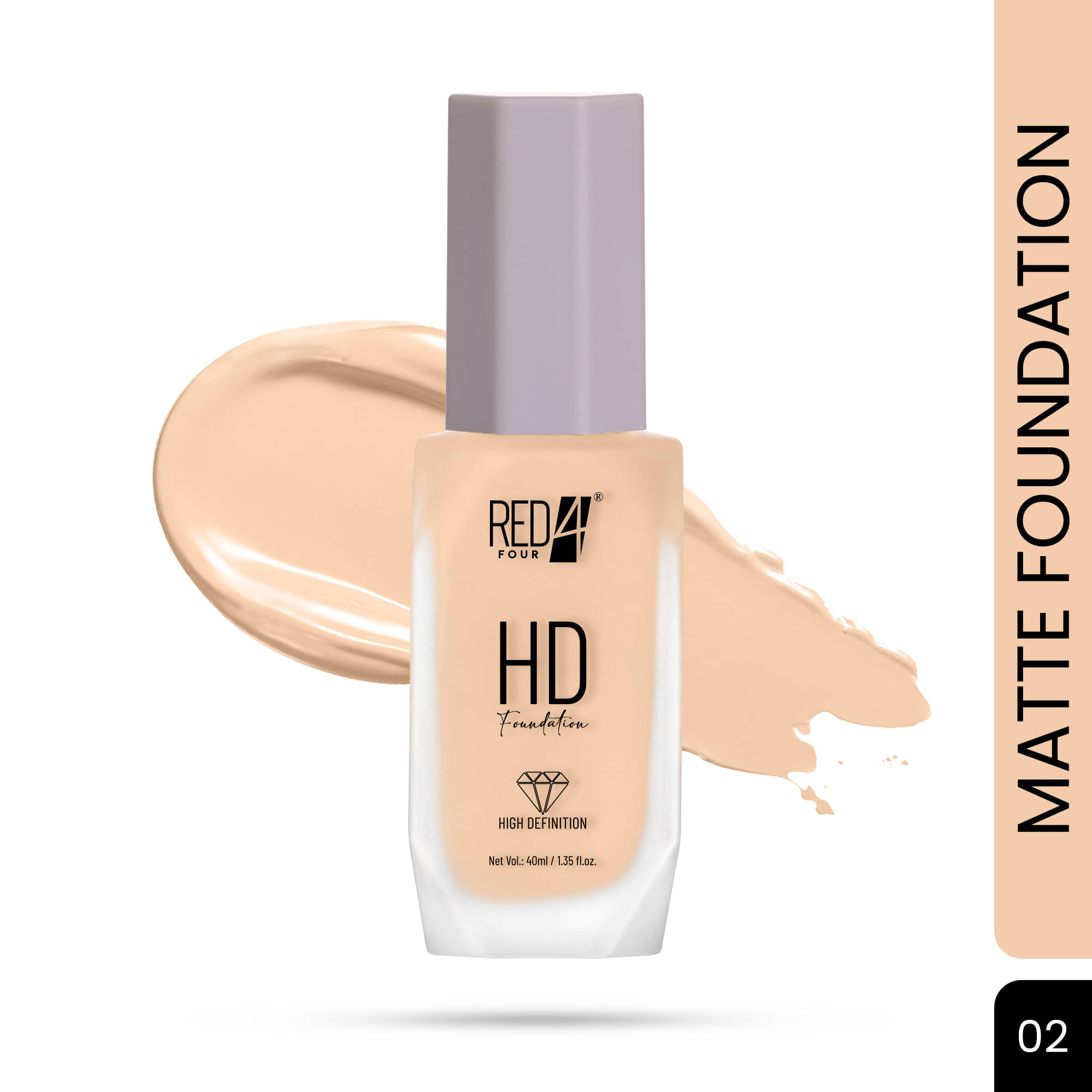     			RED 4 Matte Cream For All Skin Types Skin Light Foundation Pack of 1