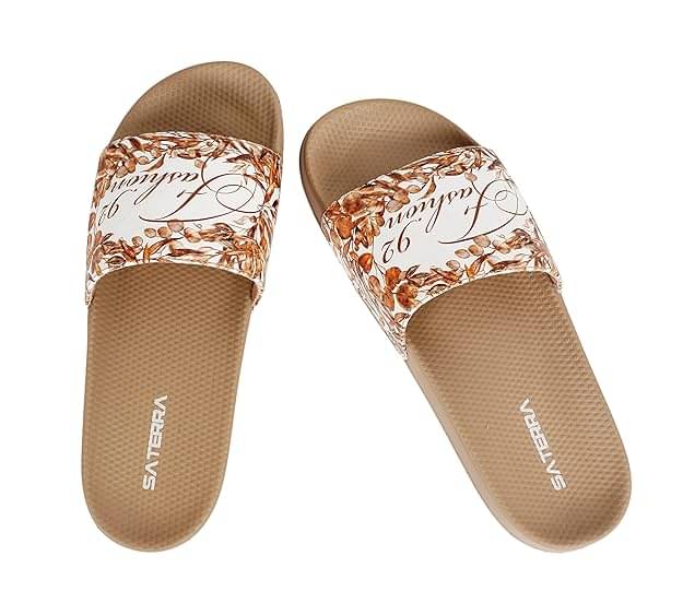     			SATERRA Beige Women's Slide Flip Flop