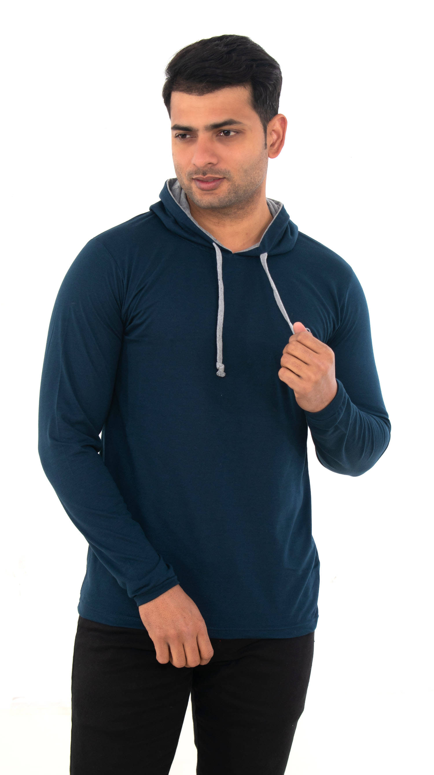     			SKYBEN Men Cotton Blend Regular Fit Solid T-Shirt ( Turquoise )