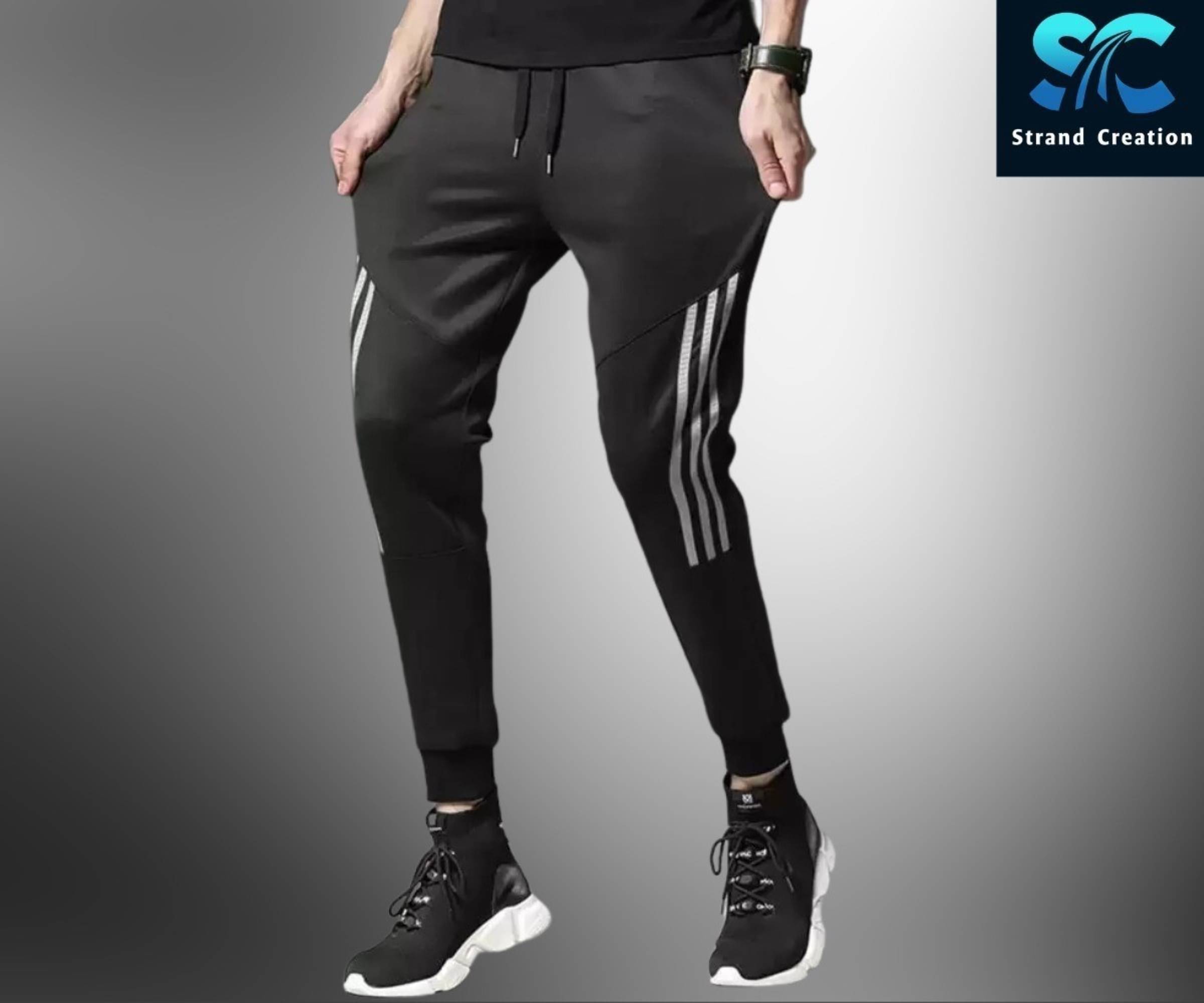     			STRAND CREATION Black Polyester Blend Men's Joggers ( Pack of 1 )