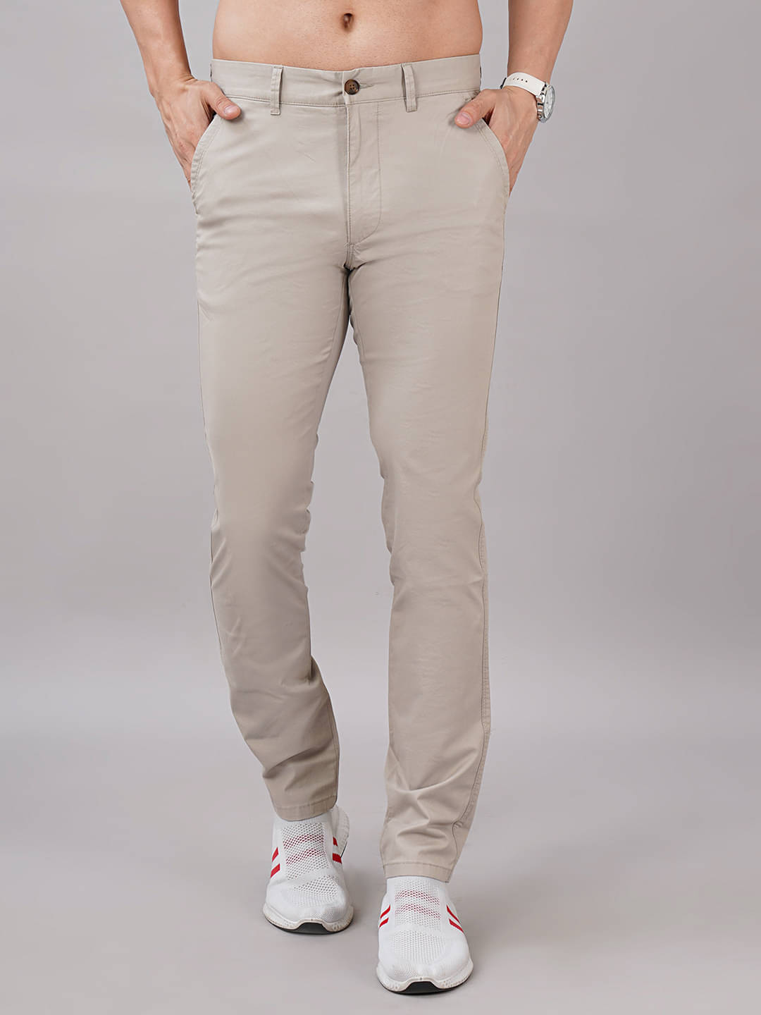     			Sand Dunes Slim Flat Men's Chinos - Grey ( Pack of 1 )