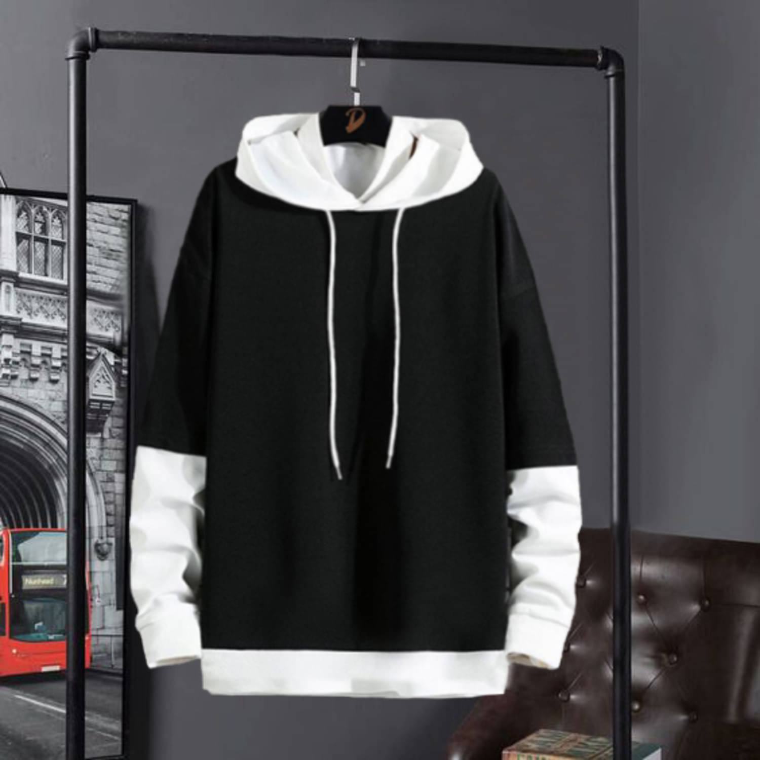 Try This Men Cotton Blend Regular Fit Colorblock T-Shirt ( Black )     			Try This Men Cotton Blend Regular Fit Colorblock T-Shirt ( Black )