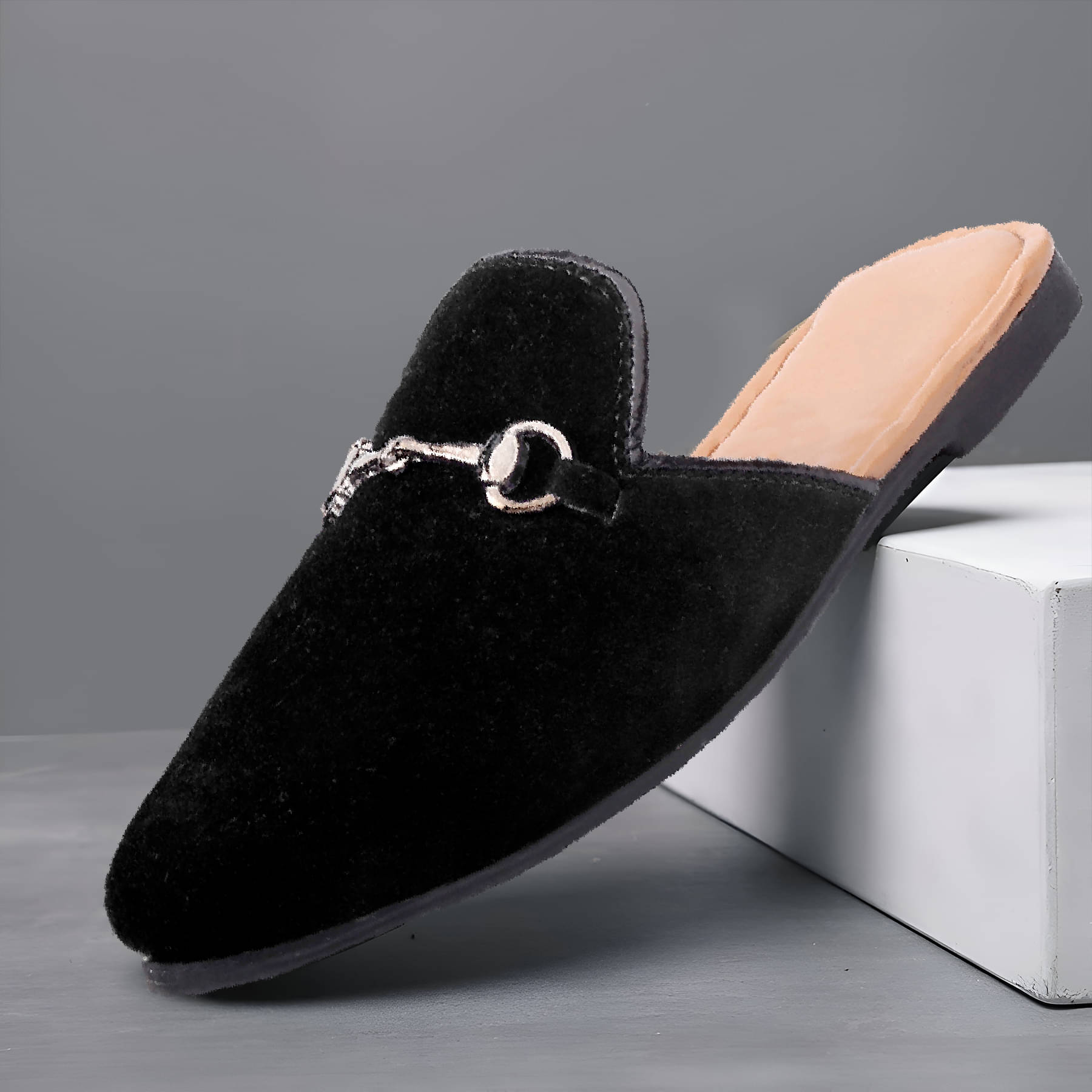     			YUVRATO BAXI Casual Loafers Mules Black Men's Mules Shoes