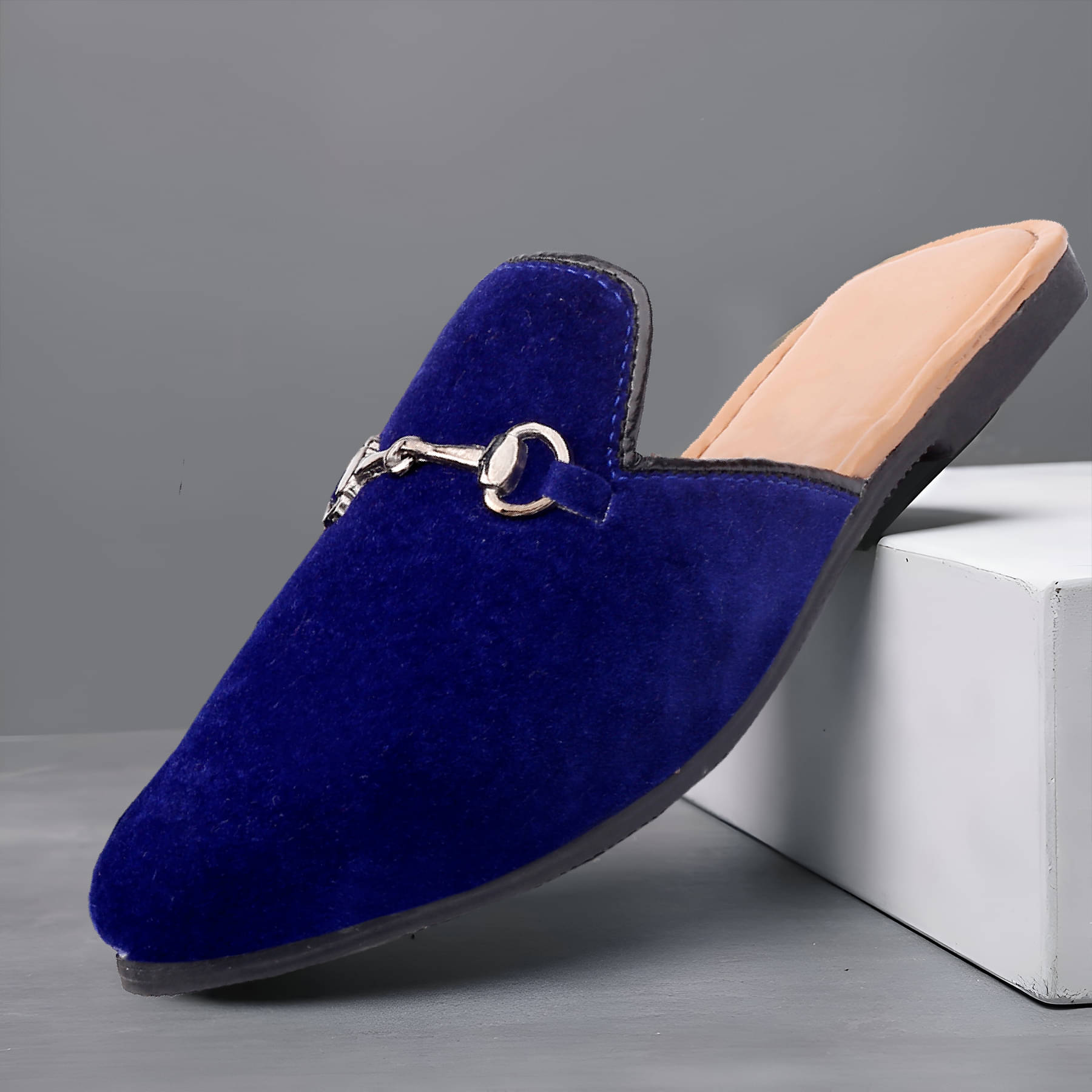     			YUVRATO BAXI Casual Loafers Mules Blue Men's Mules Shoes
