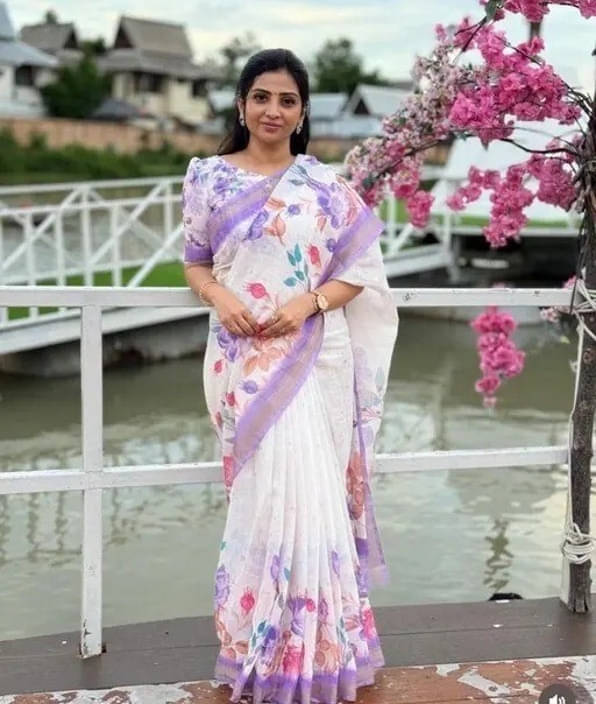 Ambe Creation Cotton Blend Printed Saree With Unstitched Blouse Piece ( Multicolor ) Ambe Creation Cotton Blend Printed Saree With Unstitched Blouse Piece ( Multicolor )