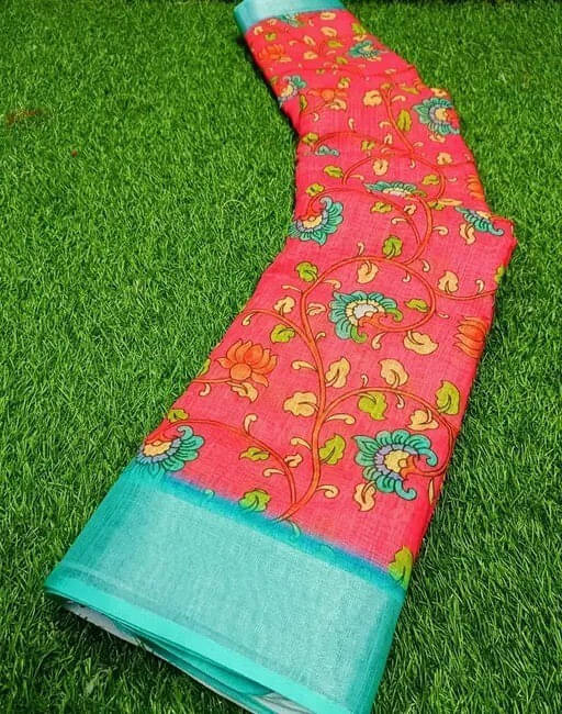 Ambe Creation Cotton Blend Printed Saree With Unstitched Blouse Piece ( Multicolor ) Ambe Creation Cotton Blend Printed Saree With Unstitched Blouse Piece ( Multicolor )