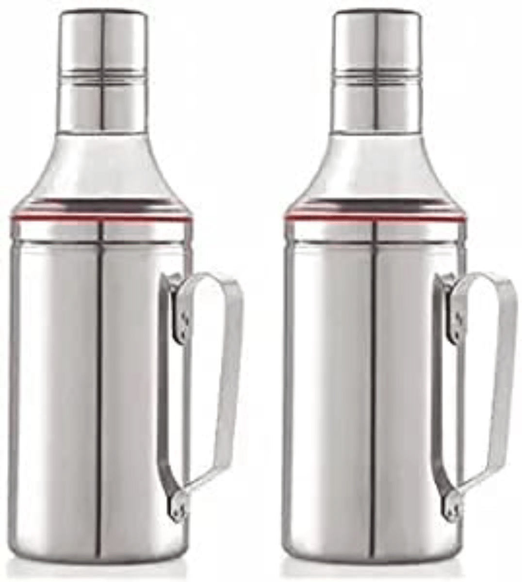     			Aquasleri Stainless Steel Silver Oil Container ( Set of 2 )