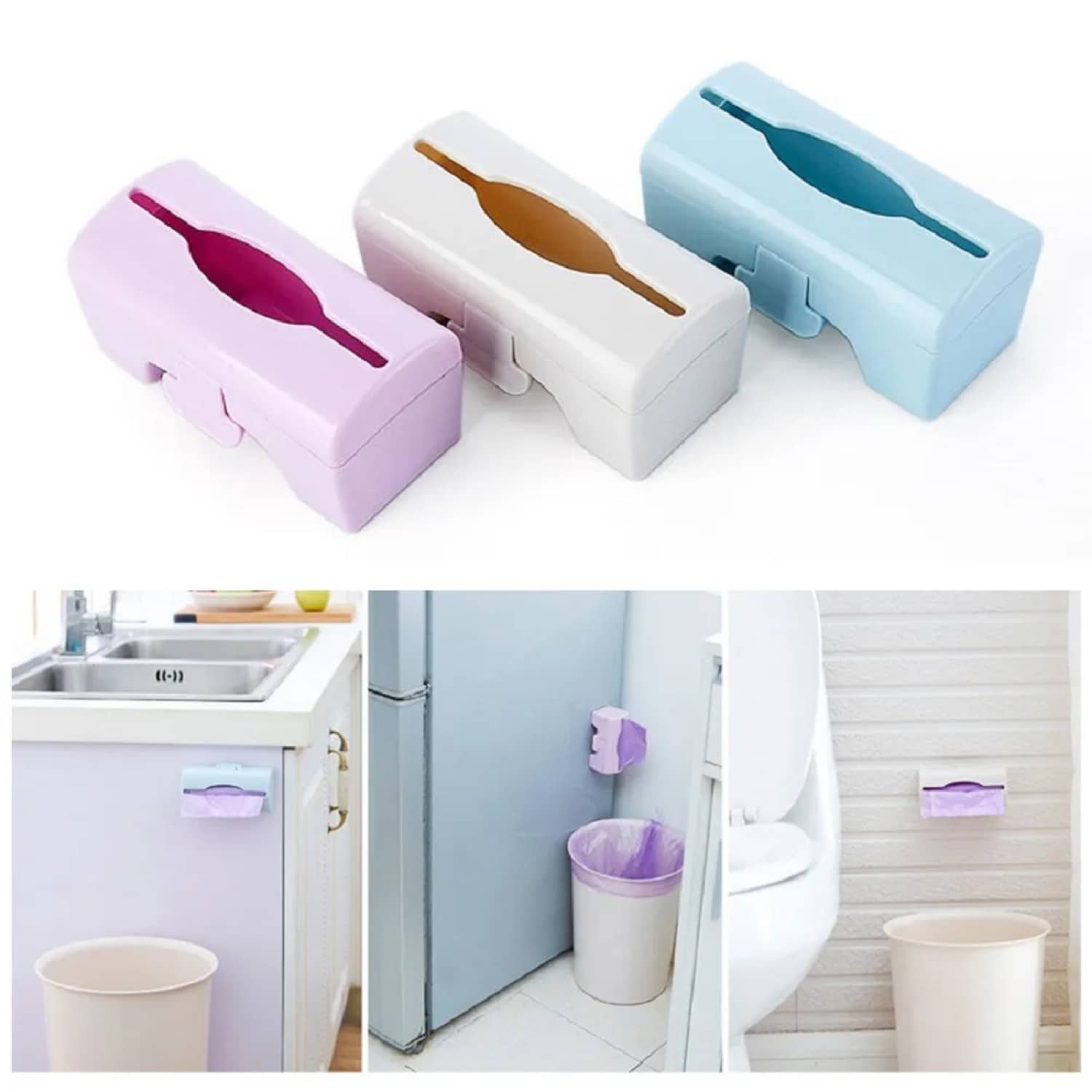Arni Bag Dispenser Plastic Multicolor Multi-Purpose Container ( Set of 2 )