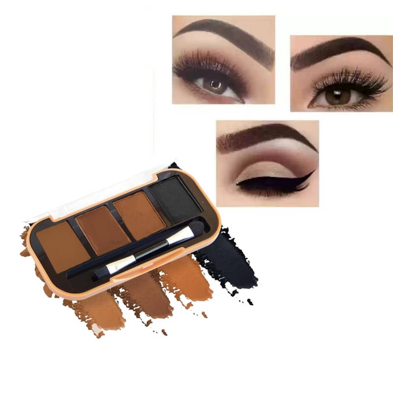 BLUST & FAMME 4 Colour Waterproof Eyebrow Enhancer Palette With 1 Brush BLUST & FAMME 4 Colour Waterproof Eyebrow Enhancer Palette With 1 Brush