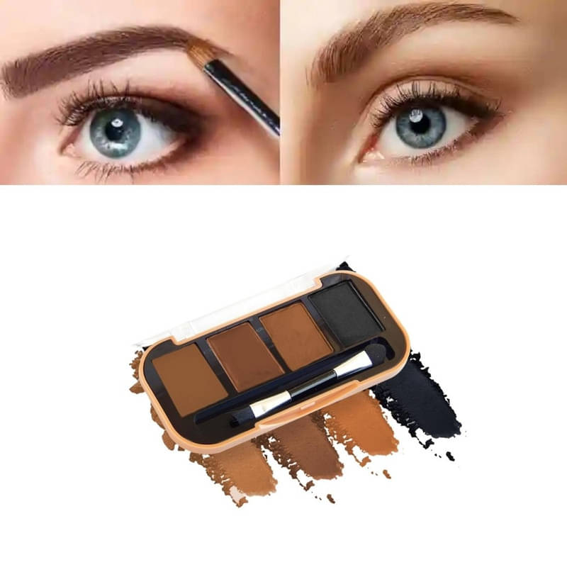     			BUST & FAMME 4 Color Eyebrow Powder Cake Palette With 1 Brush