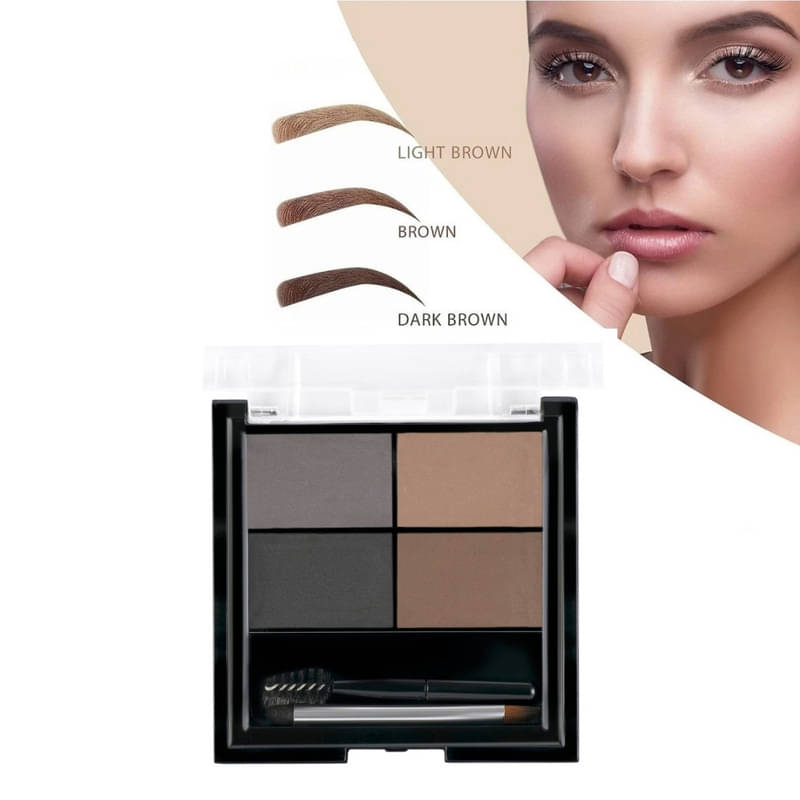 BLUST & FAMME 4 Colour Waterproof Eyebrow Enhancer Palette With 2 Brushes BLUST & FAMME 4 Colour Waterproof Eyebrow Enhancer Palette With 2 Brushes