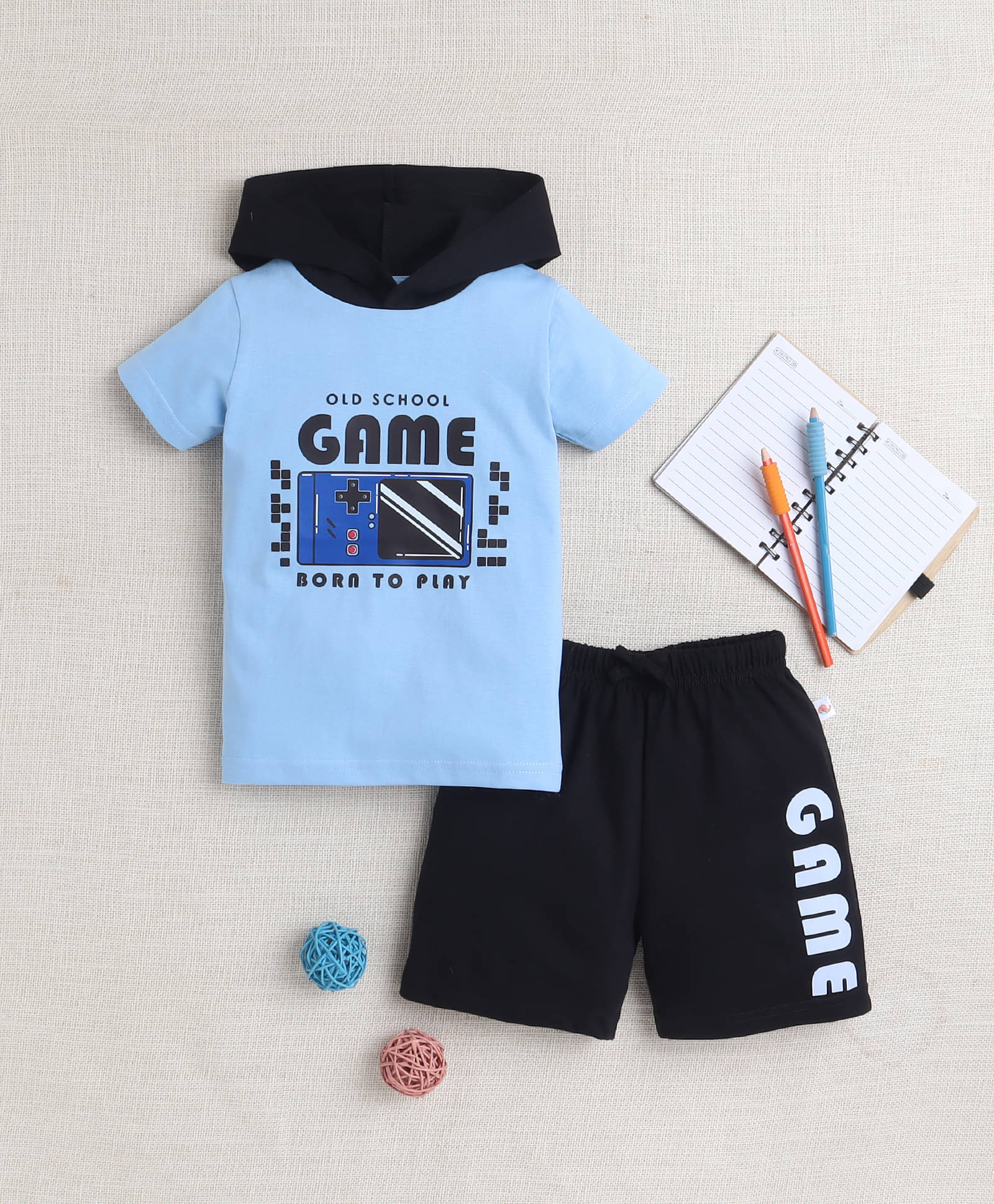     			BUMZEE Pack of 1 Boys Cotton T-Shirt & Shorts Set ( Blue )