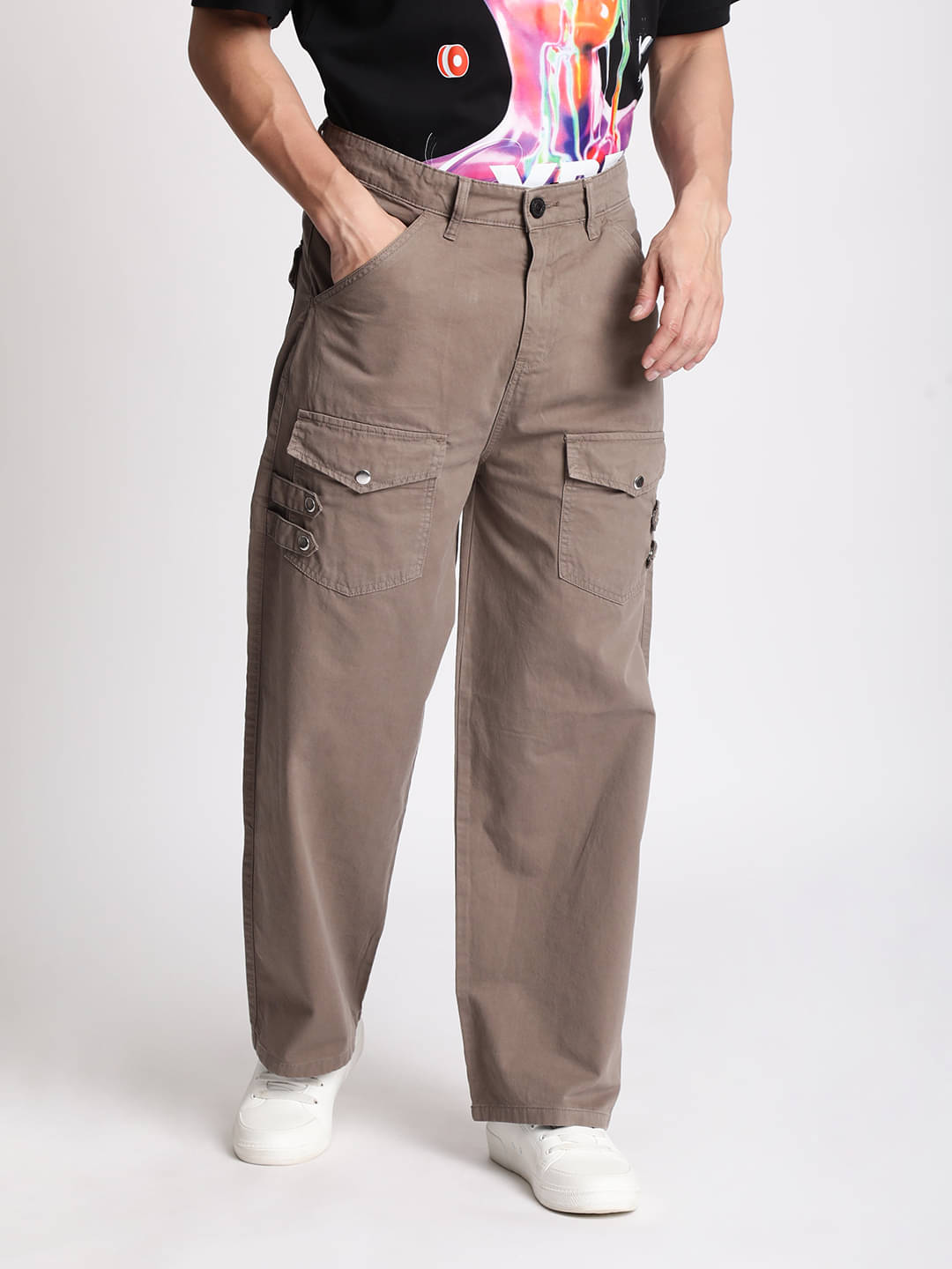     			Bene Kleed Baggy Flat Men's Cargos - Brown ( Pack of 1 )