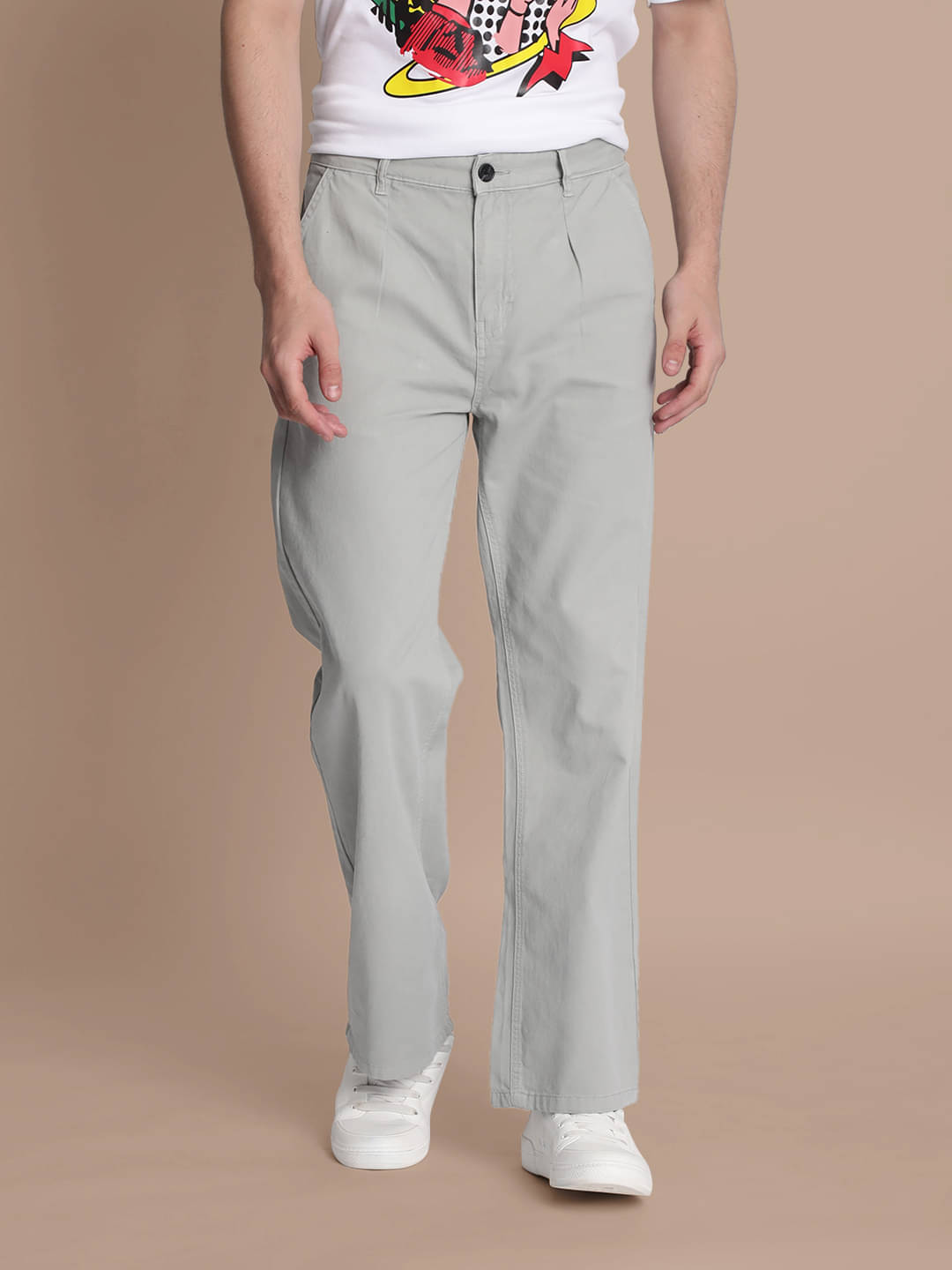     			Bene Kleed Loose Balloon Flat Men's Chinos - Grey ( Pack of 1 )