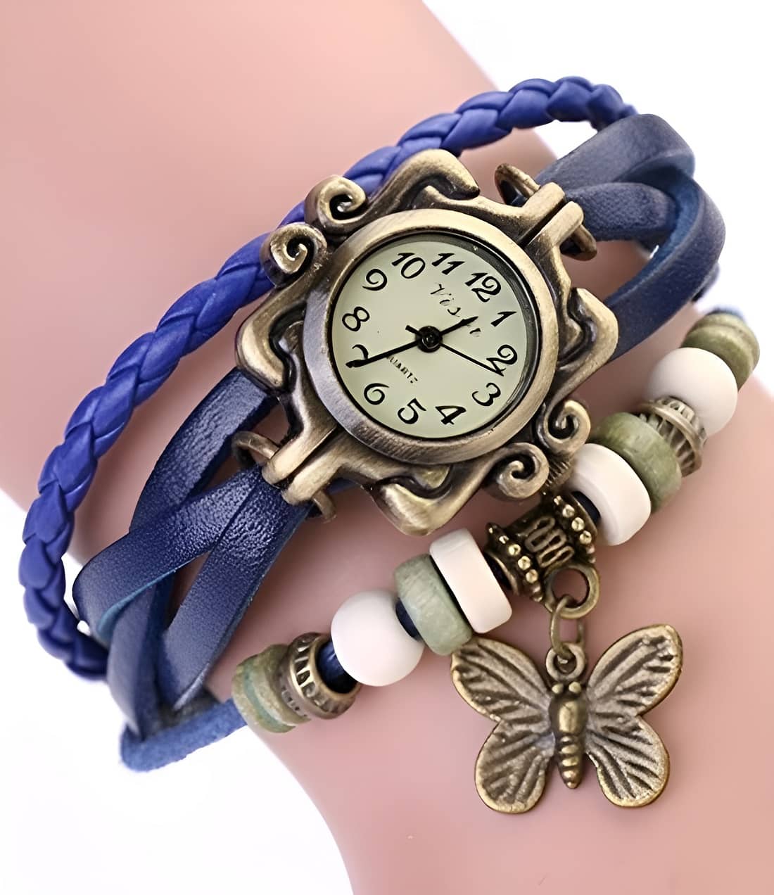 Cosmic Blue Leather Analog Womens Watch