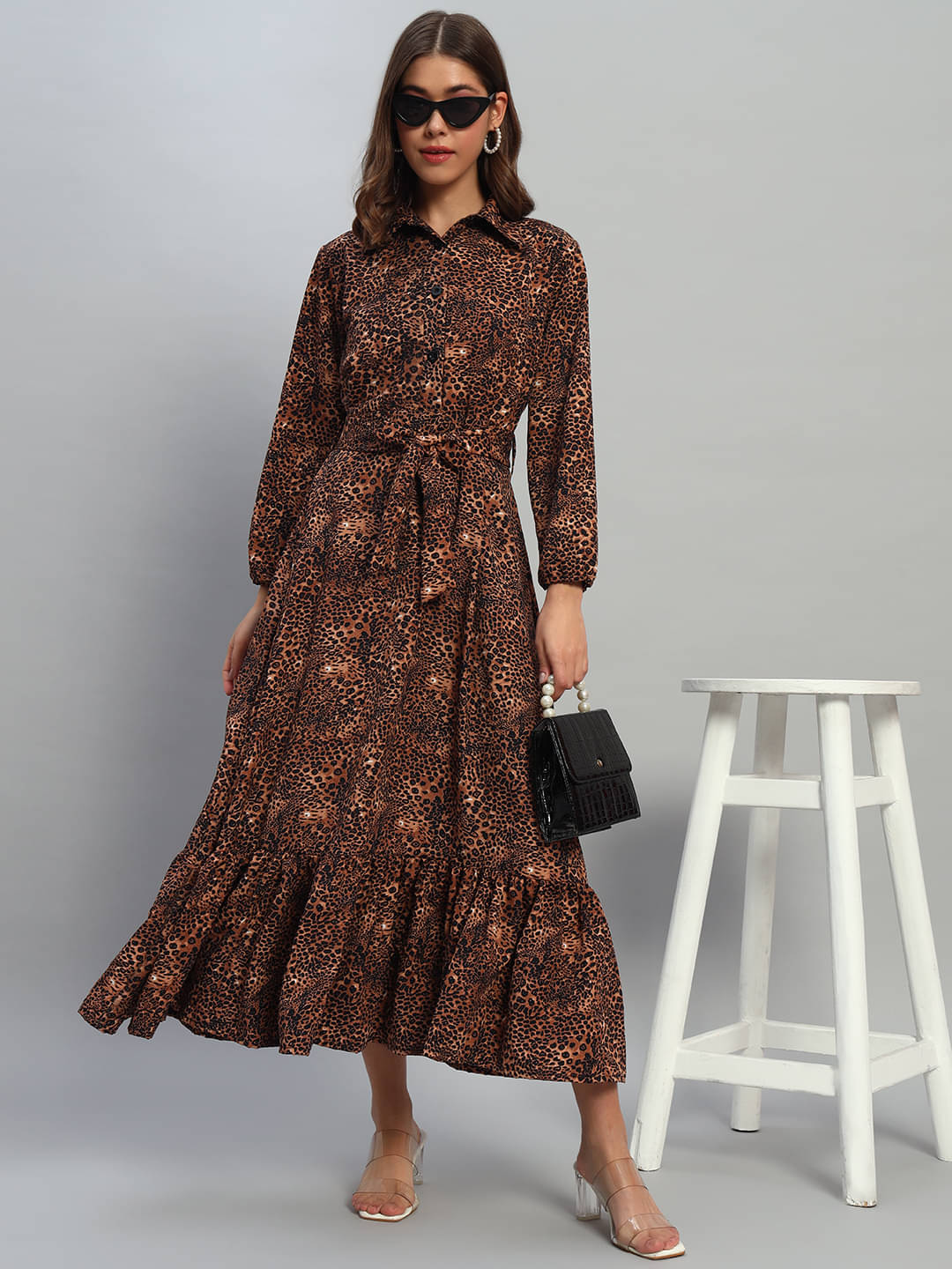 Dressly Women's Crepe Printed Fit & Flare Dress ( Multicolor ) Dressly Women's Crepe Printed Fit & Flare Dress ( Multicolor )