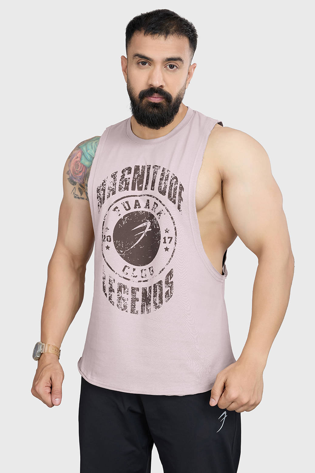     			Fuaark Beige Cotton Regular Fit Men's Tanks ( Pack of 1 )