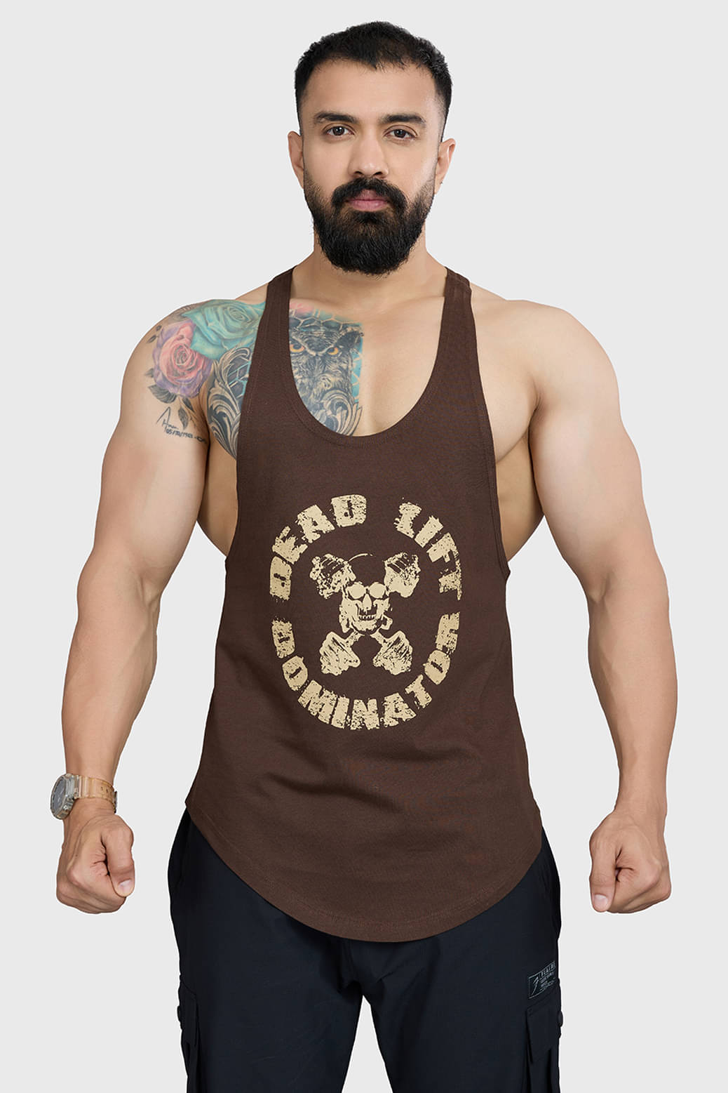 Fuaark Coffee Cotton Regular Fit Men's Tanks ( Pack of 1 )     			Fuaark Coffee Cotton Regular Fit Men's Tanks ( Pack of 1 )