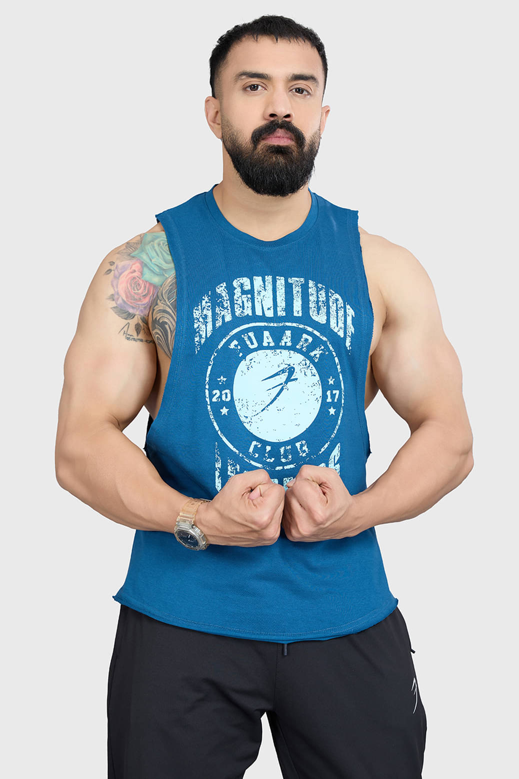 Fuaark Teal Cotton Regular Fit Men's Tanks ( Pack of 1 )     			Fuaark Teal Cotton Regular Fit Men's Tanks ( Pack of 1 )