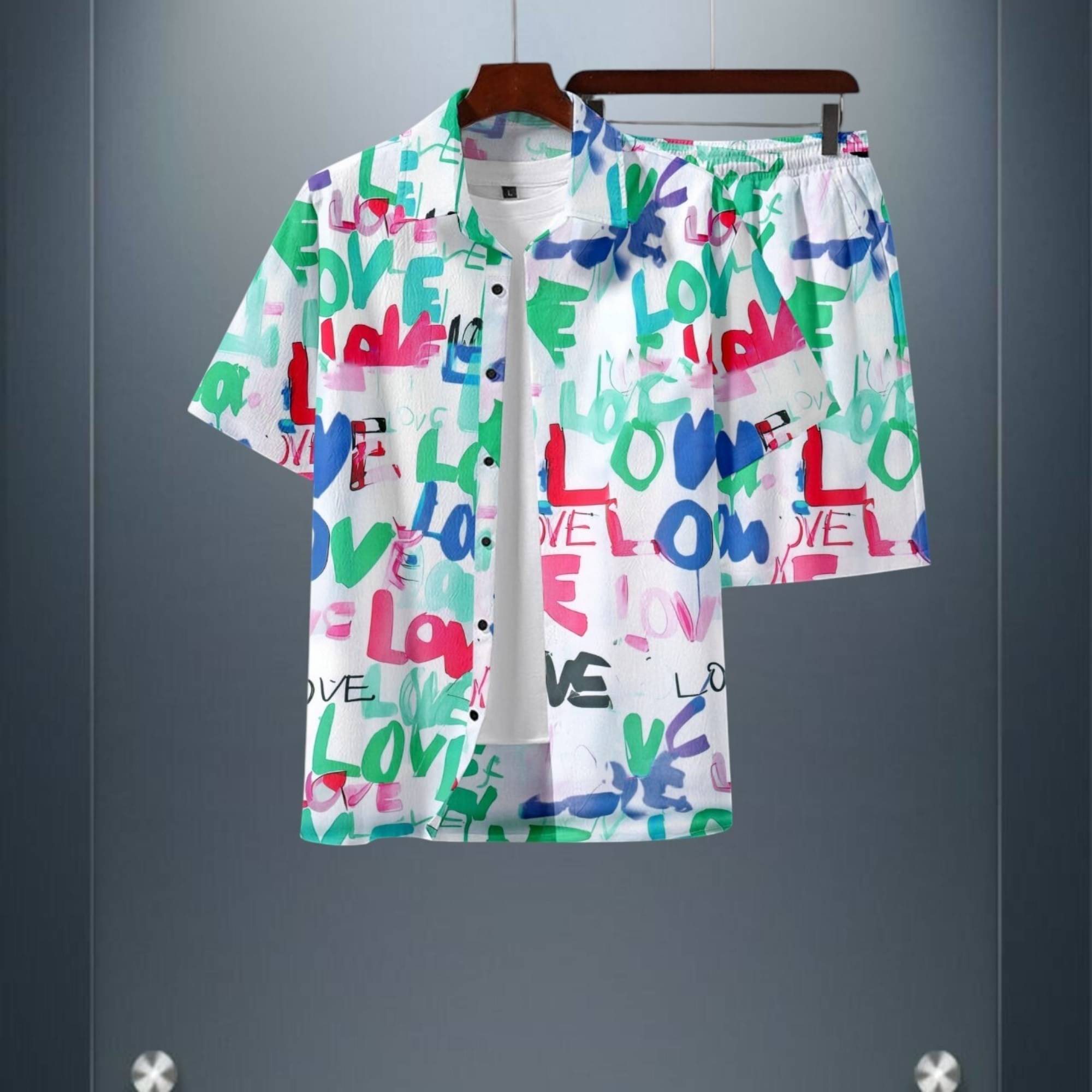 GLORISTAR Men's Shirt With Shorts Co-Ords Set ( Pack of 1 , Multicolor )     			GLORISTAR Men's Shirt With Shorts Co-Ords Set ( Pack of 1 , Multicolor )