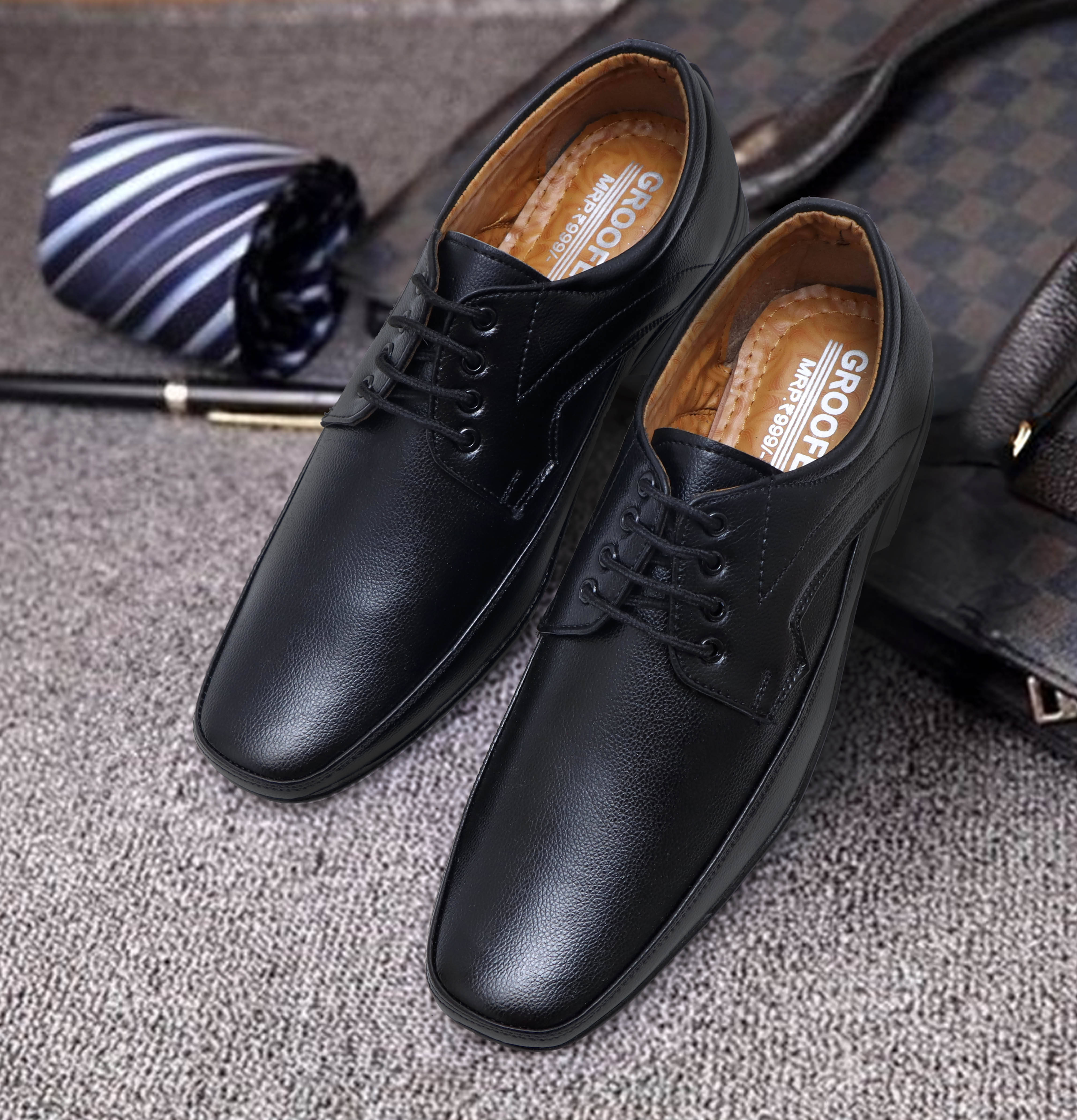     			Groofer Black Men's Oxford Formal Shoes