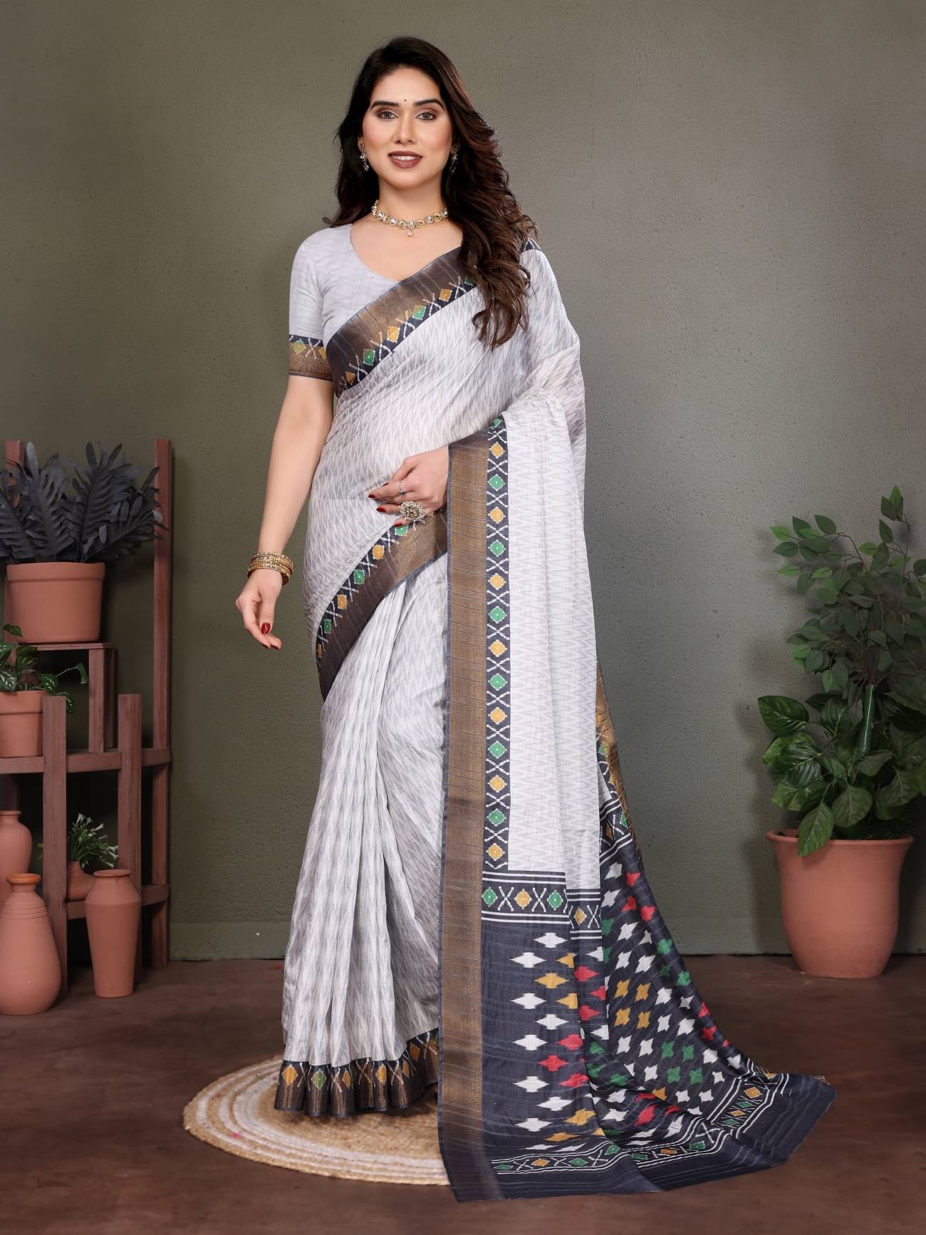 HITESH ENTERPRISE Cotton Self Design Saree With Unstitched Blouse Piece ( Multicolor ) HITESH ENTERPRISE Cotton Self Design Saree With Unstitched Blouse Piece ( Multicolor )