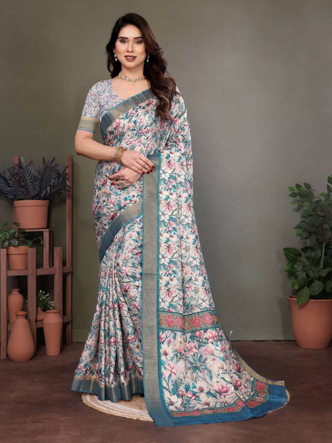 HITESH ENTERPRISE Cotton Self Design Saree With Unstitched Blouse Piece ( Multicolor 1 ) HITESH ENTERPRISE Cotton Self Design Saree With Unstitched Blouse Piece ( Multicolor 1 )