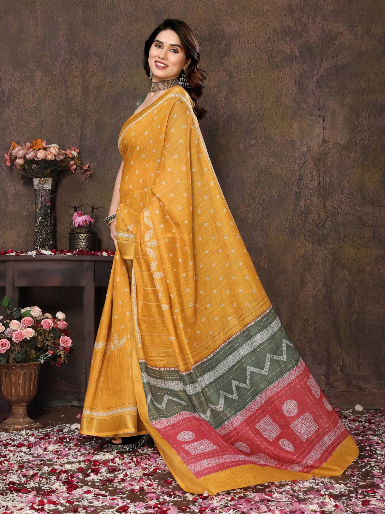 HITESH ENTERPRISE Cotton Self Design Saree With Unstitched Blouse Piece ( Mustard ) HITESH ENTERPRISE Cotton Self Design Saree With Unstitched Blouse Piece ( Mustard )
