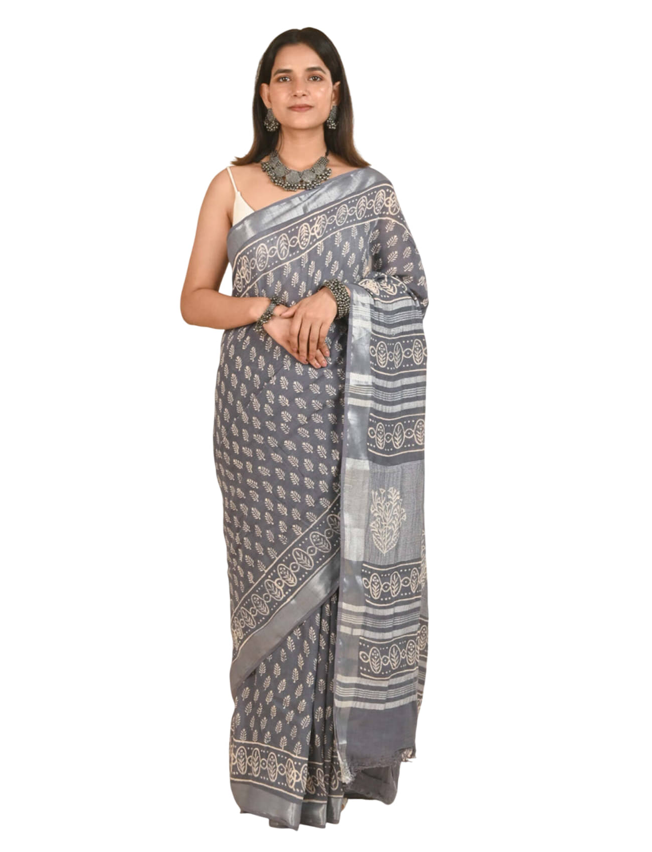 HITESH ENTERPRISE Linen Self Design Saree With Unstitched Blouse Piece ( Grey ) HITESH ENTERPRISE Linen Self Design Saree With Unstitched Blouse Piece ( Grey )
