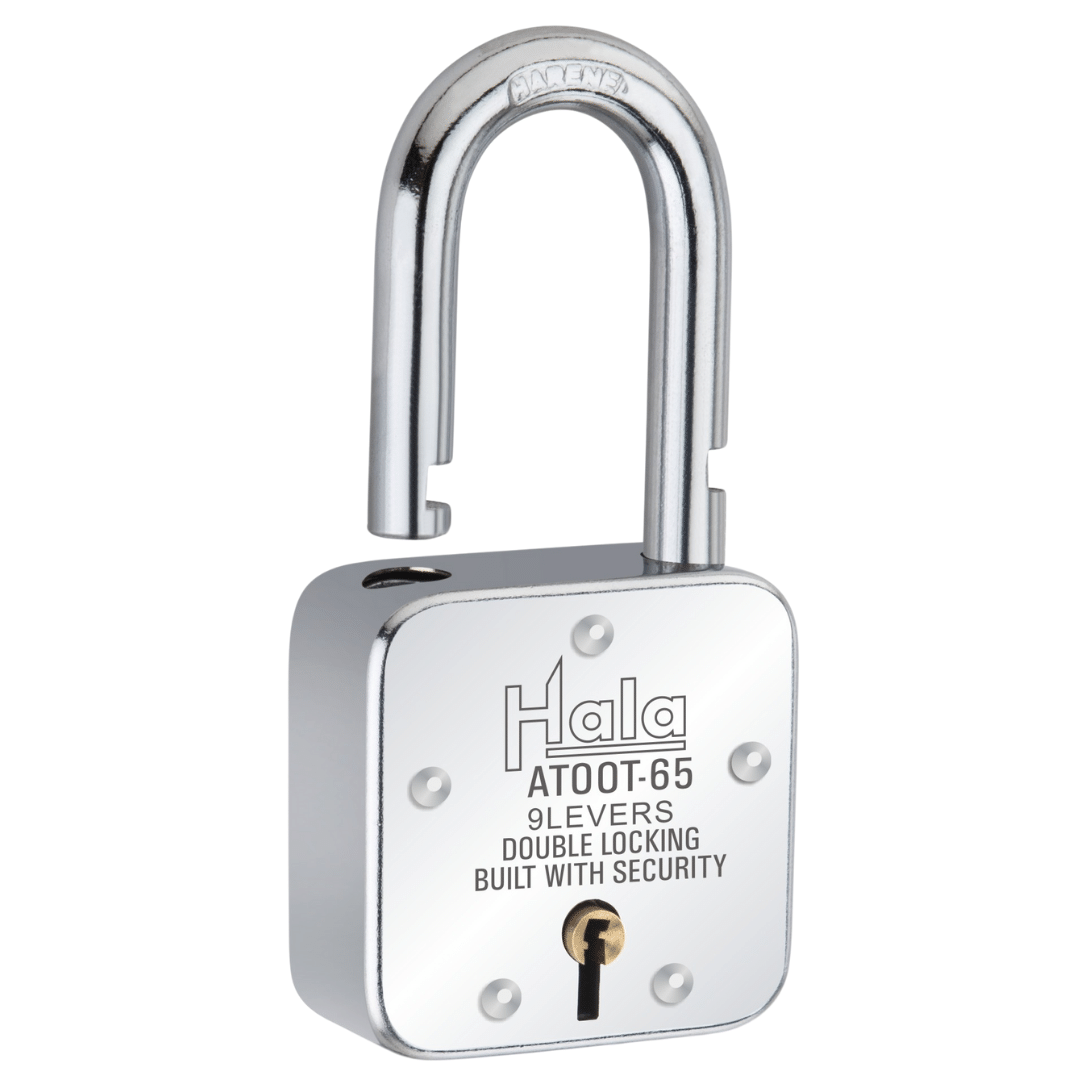     			Hala Atoot 65 Double Locking 8 Steel Lever Hardened Shackle Comes With 3 Heavy And Sturdy Keys Pack Of 1