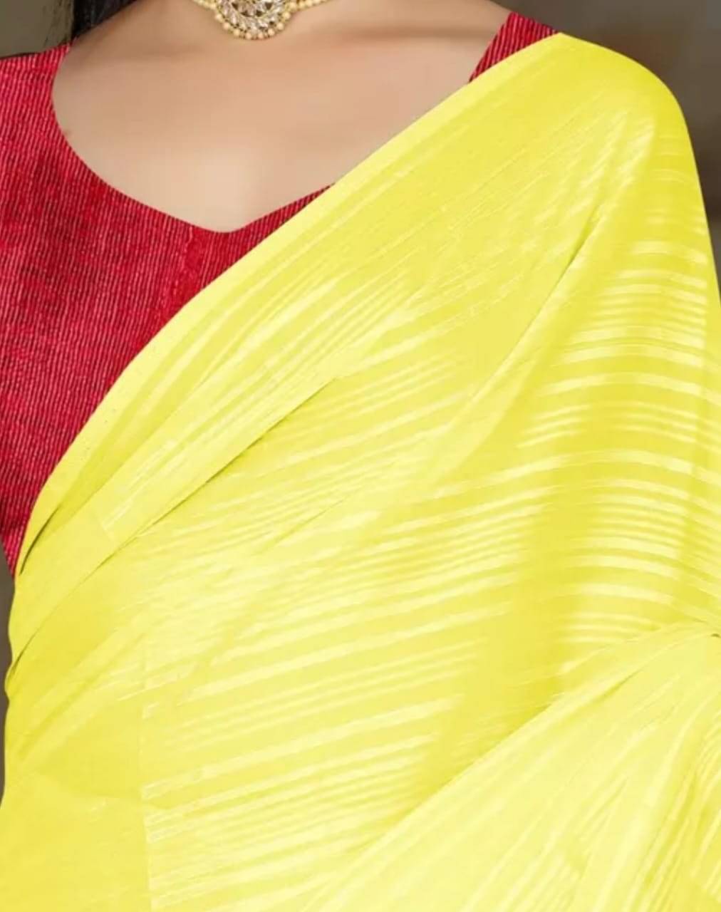 JIRA Art Silk Dyed Saree With Unstitched Blouse Piece ( Yellow ) JIRA Art Silk Dyed Saree With Unstitched Blouse Piece ( Yellow )