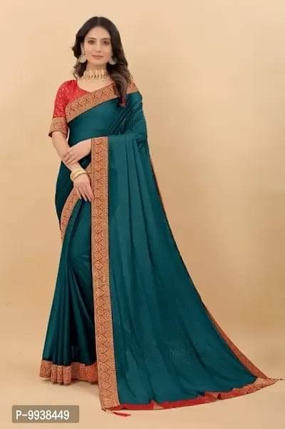 JIRA Art Silk Dyed Saree With Unstitched Blouse Piece ( Teal ) JIRA Art Silk Dyed Saree With Unstitched Blouse Piece ( Teal )