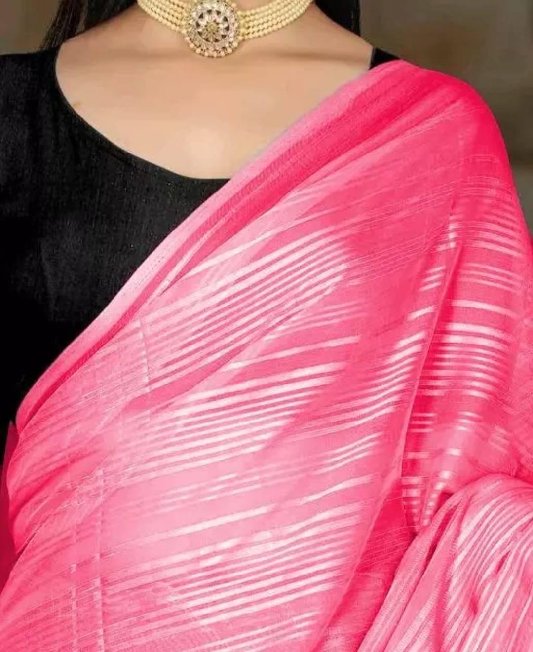     			JIRA Art Silk Dyed Saree With Unstitched Blouse Piece ( Pink )